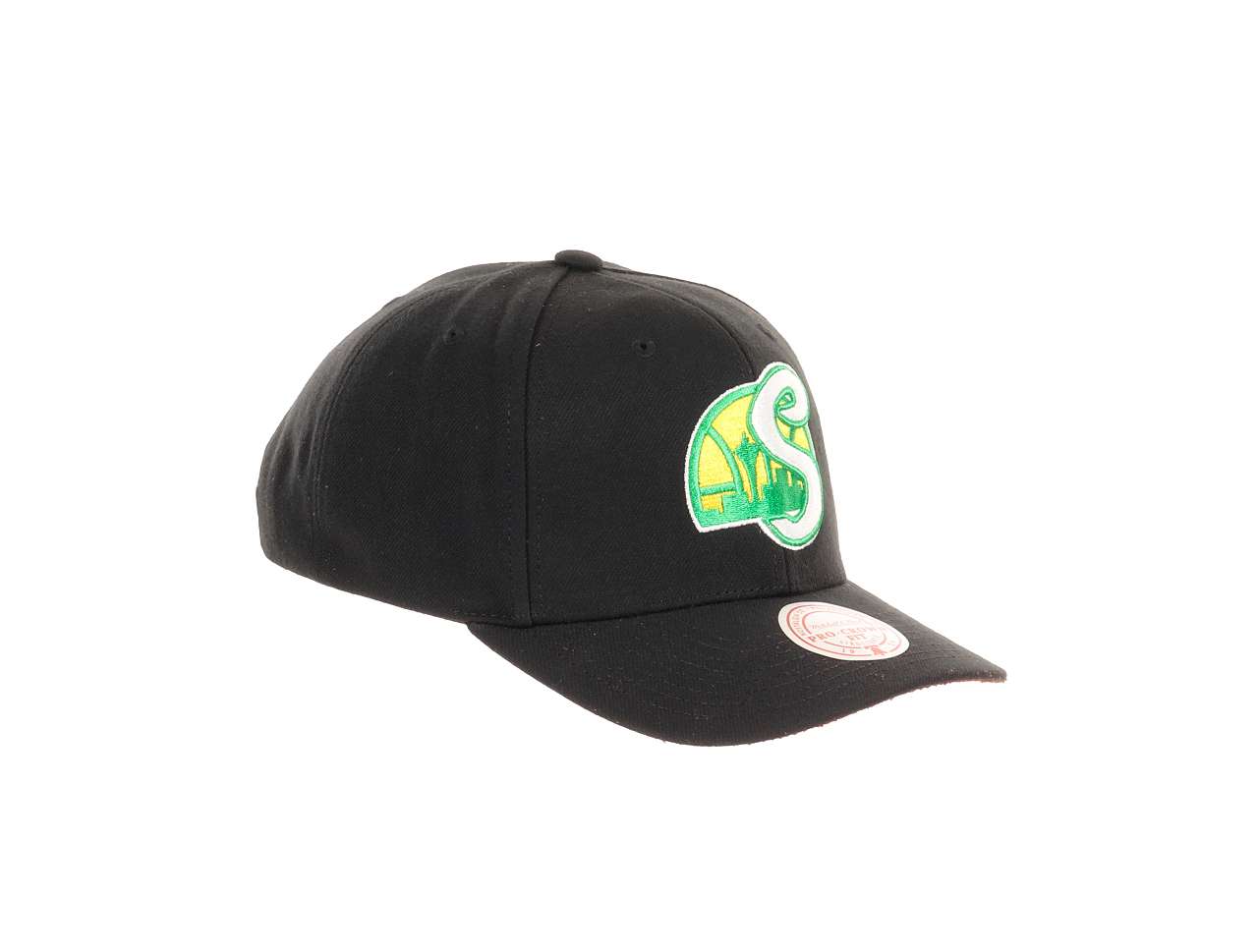 Seattle Supersonics NBA Icon Grail Pro Snapback Hardwood Claasic Cap Pro Crown Fit Black Mitchell & Ness