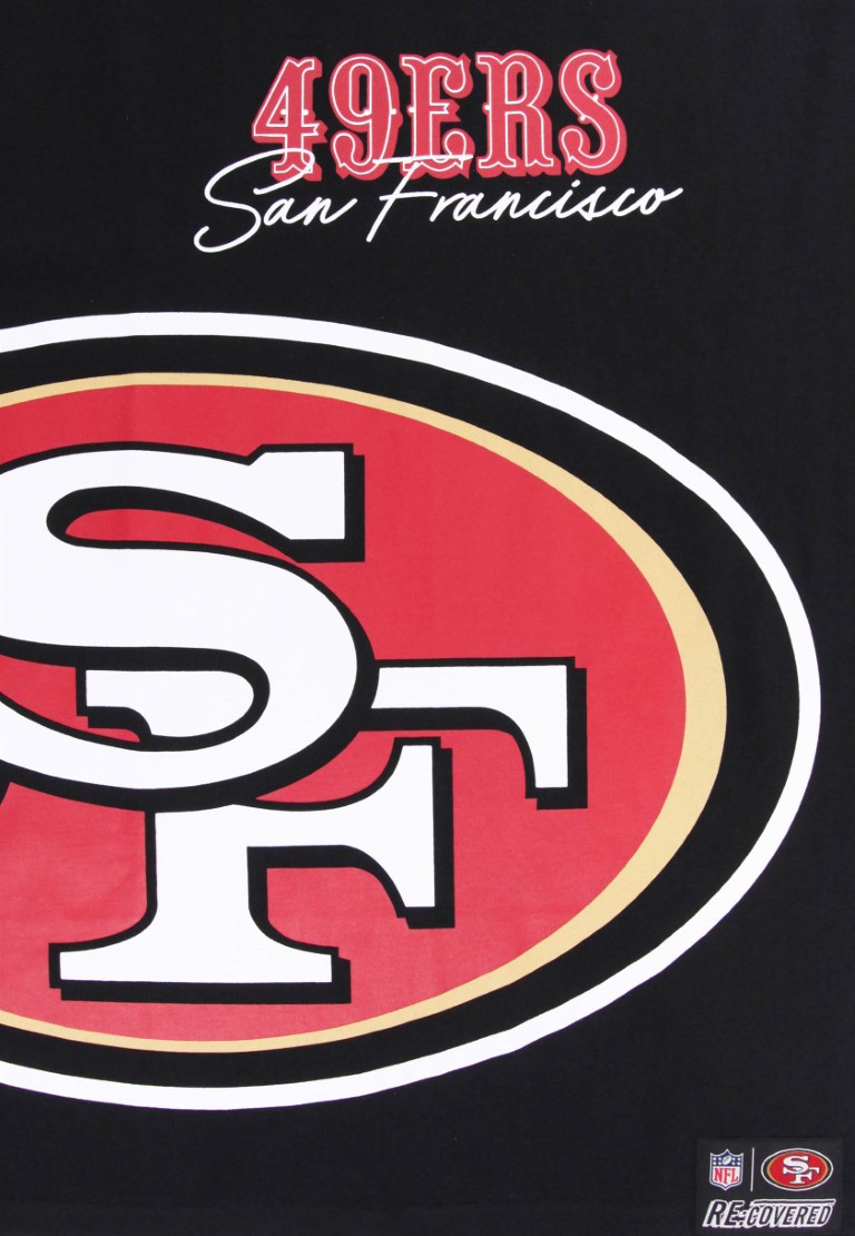 San Francisco 49ers Cut and Sew Schwarz Oversized NFL T-Shirt Recovered