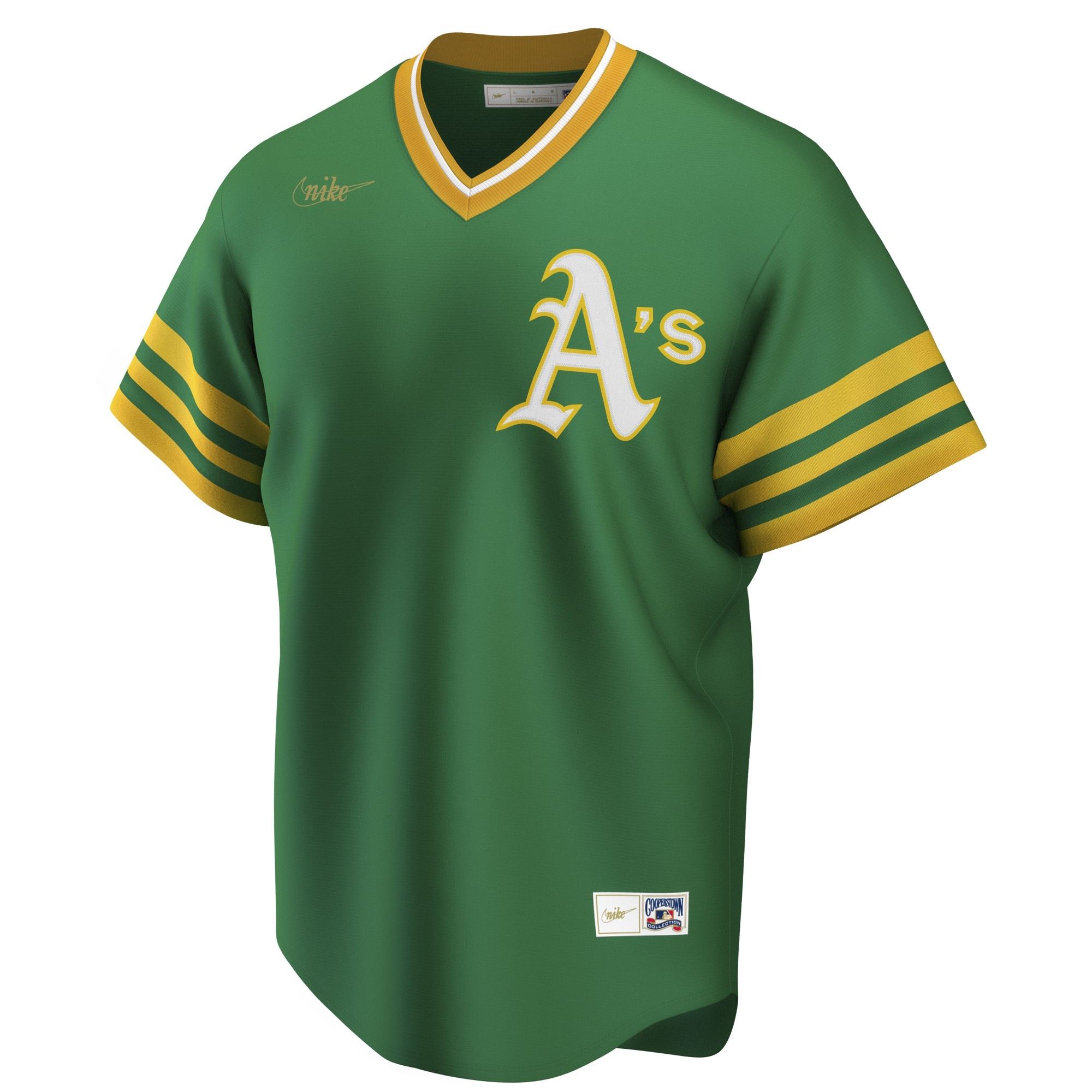 Oakland Athletics Official MLB Cooperstown Jersey Green Nike