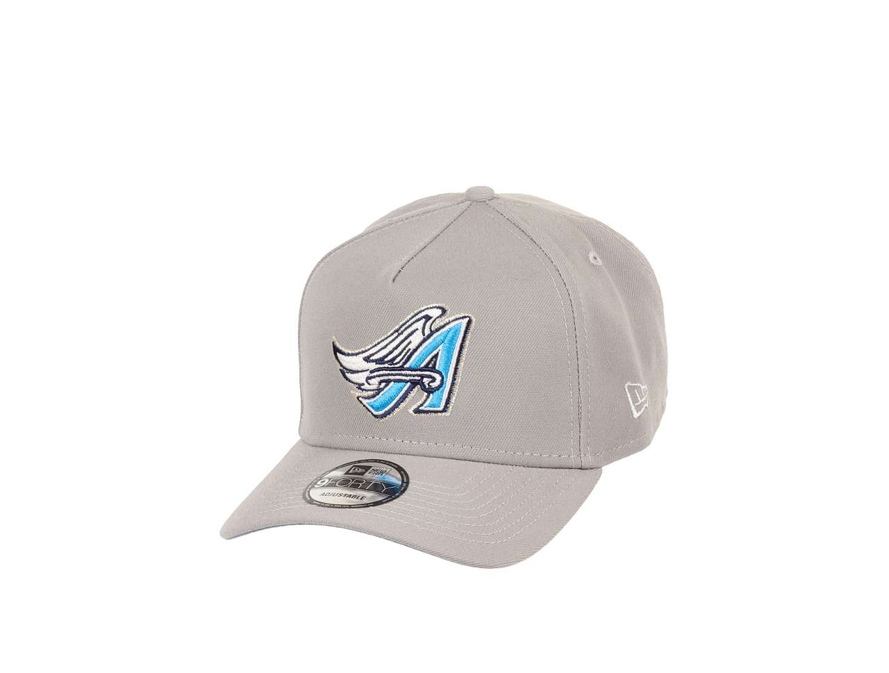 Anaheim Angels MLB 50th Anniversary Sidepatch Cooperstown Gray Sky 9Forty A-Frame Snapback Cap New Era