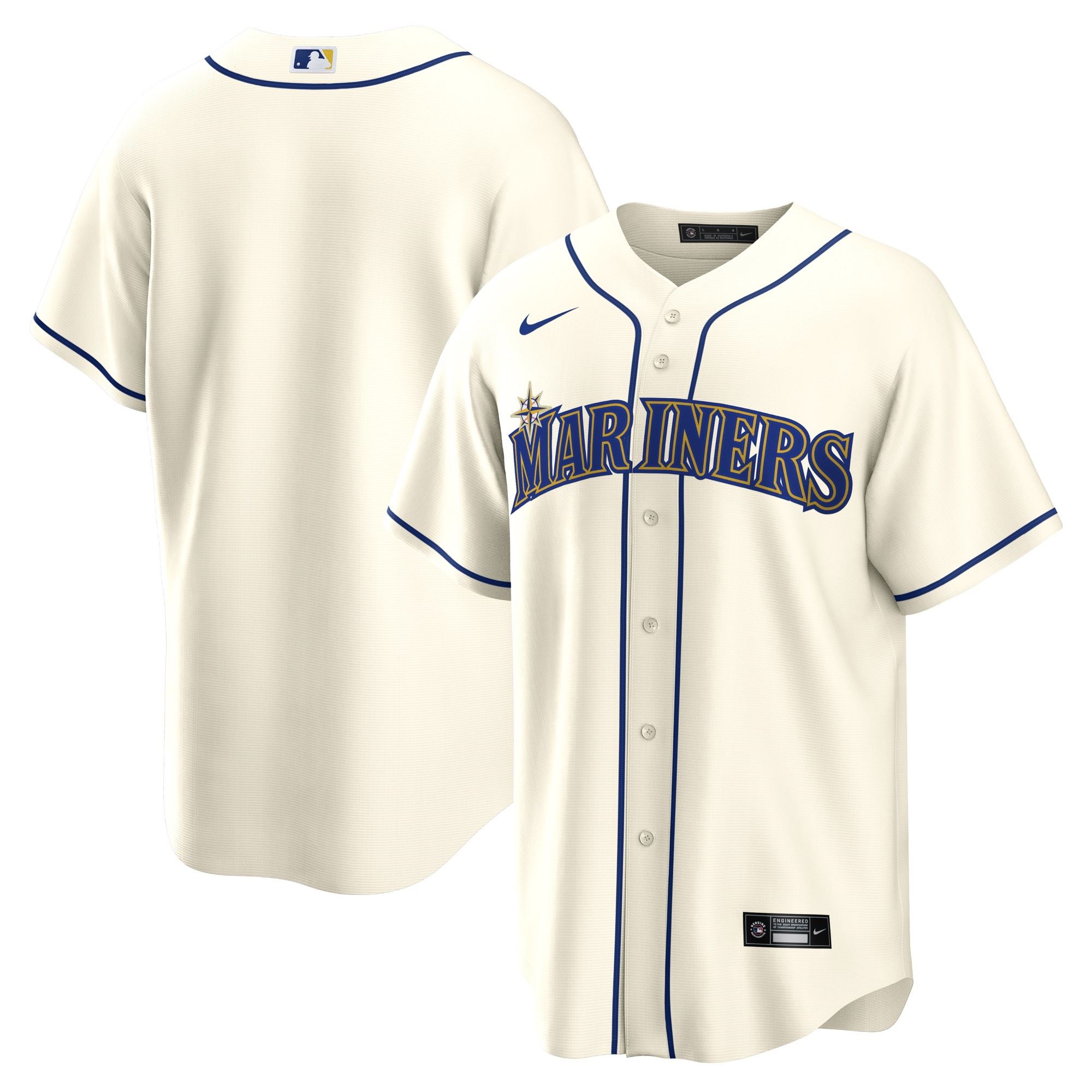 Seattle Mariners Off-White Official MLB Replica Alternate Road Jersey Nike