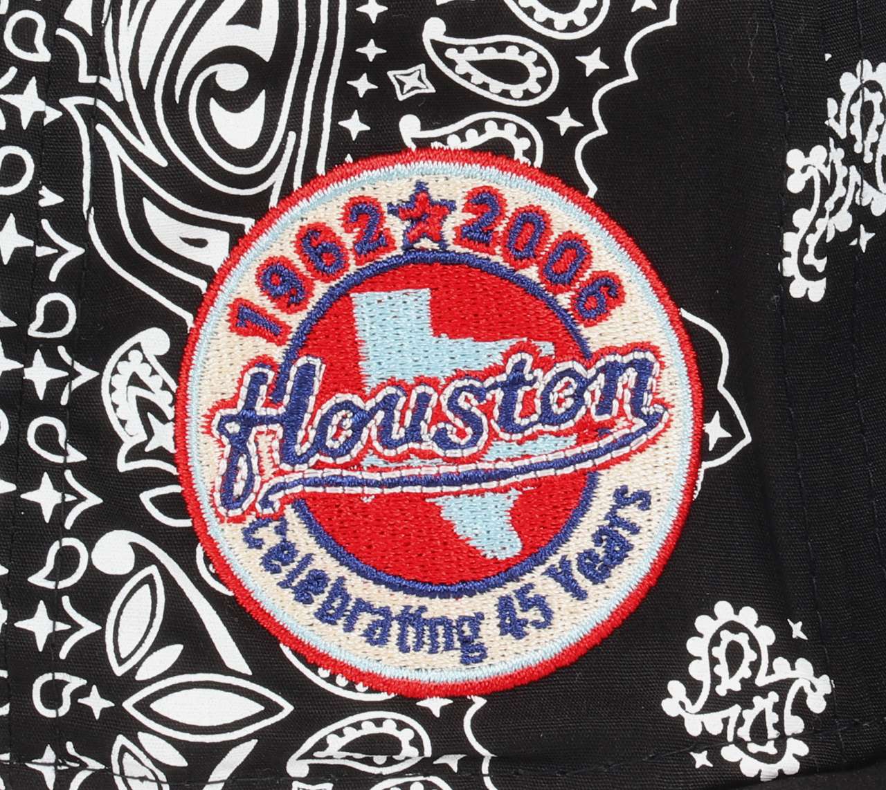 Houston Astros MLB 45 Years Sidepatch Black White Paisley 59Fifty Basecap New Era