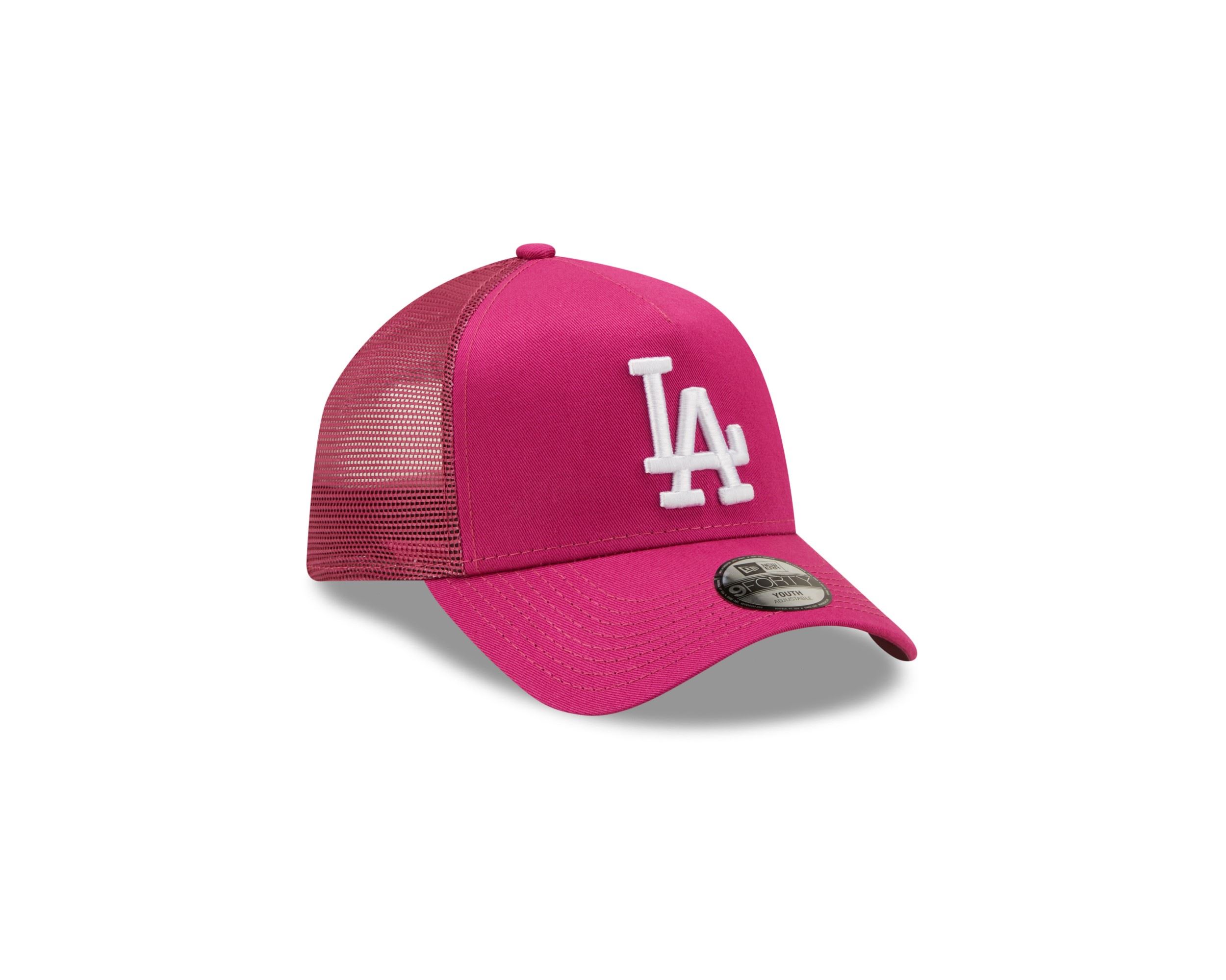 Los Angeles Dodgers MLB Tonal Mesh Purple Pink 9Forty Kids A-Frame Adjustable Trucker Cap New Era