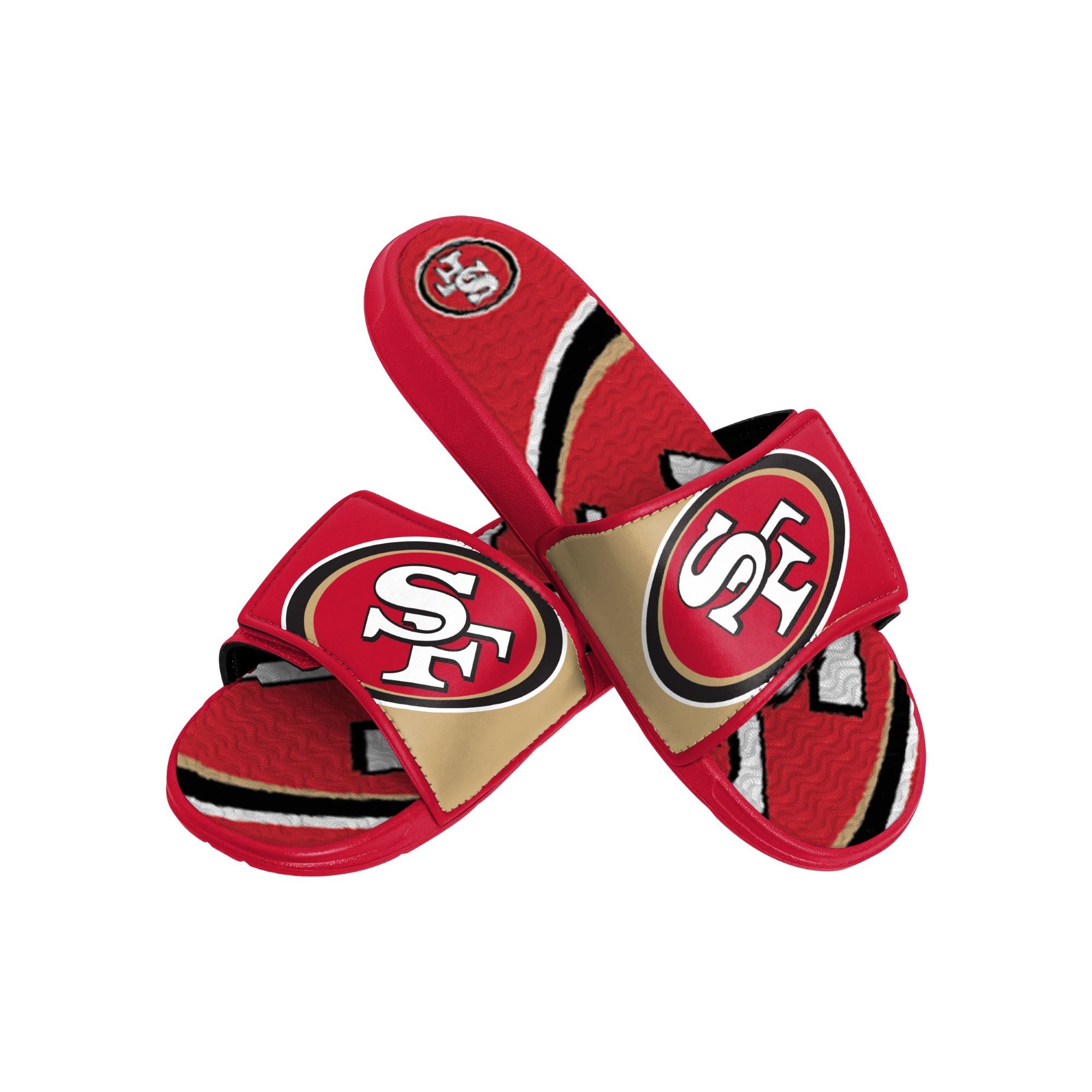 San Francisco 49ers NFL Colorblock Big Logo Gel Slide Red Badelatschen Hausschuhe Foco 