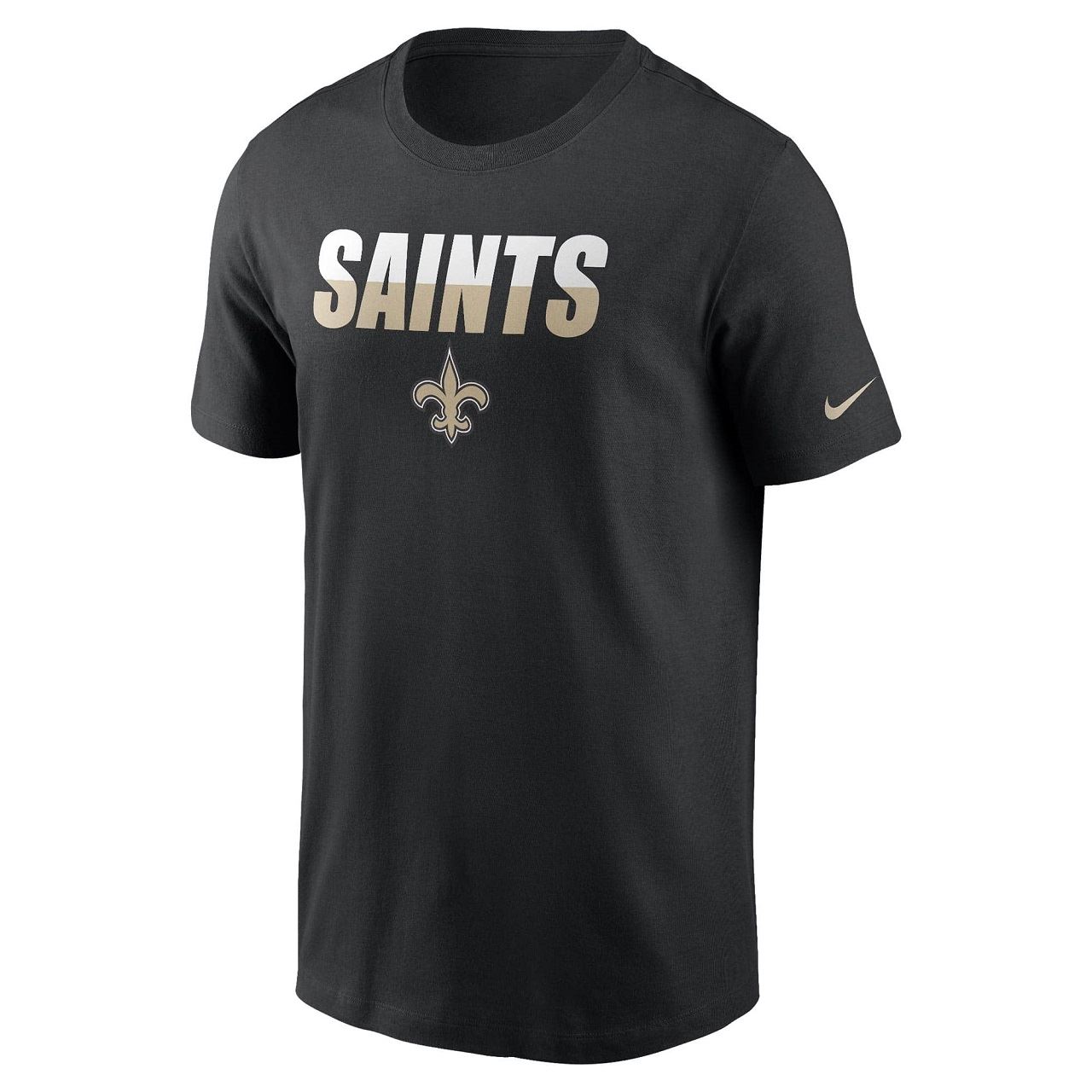 New Orleans Saints NFL Split Team Name Essential Tee Black T-Shirt Nike