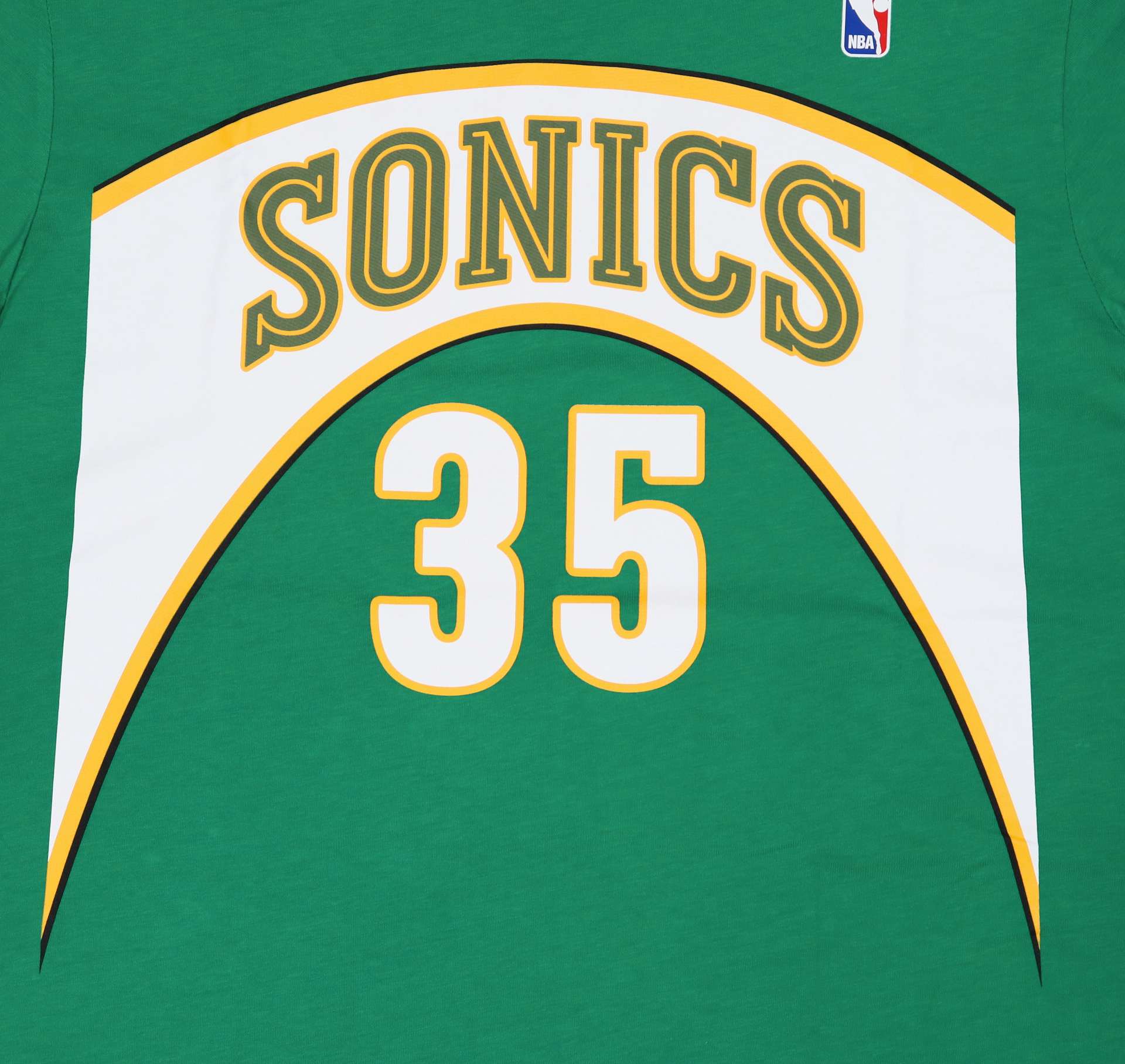 Kevin Durant #35 Seattle Supersonics NBA Name & Number Tee Dark Green T-Shirt Mitchell & Ness