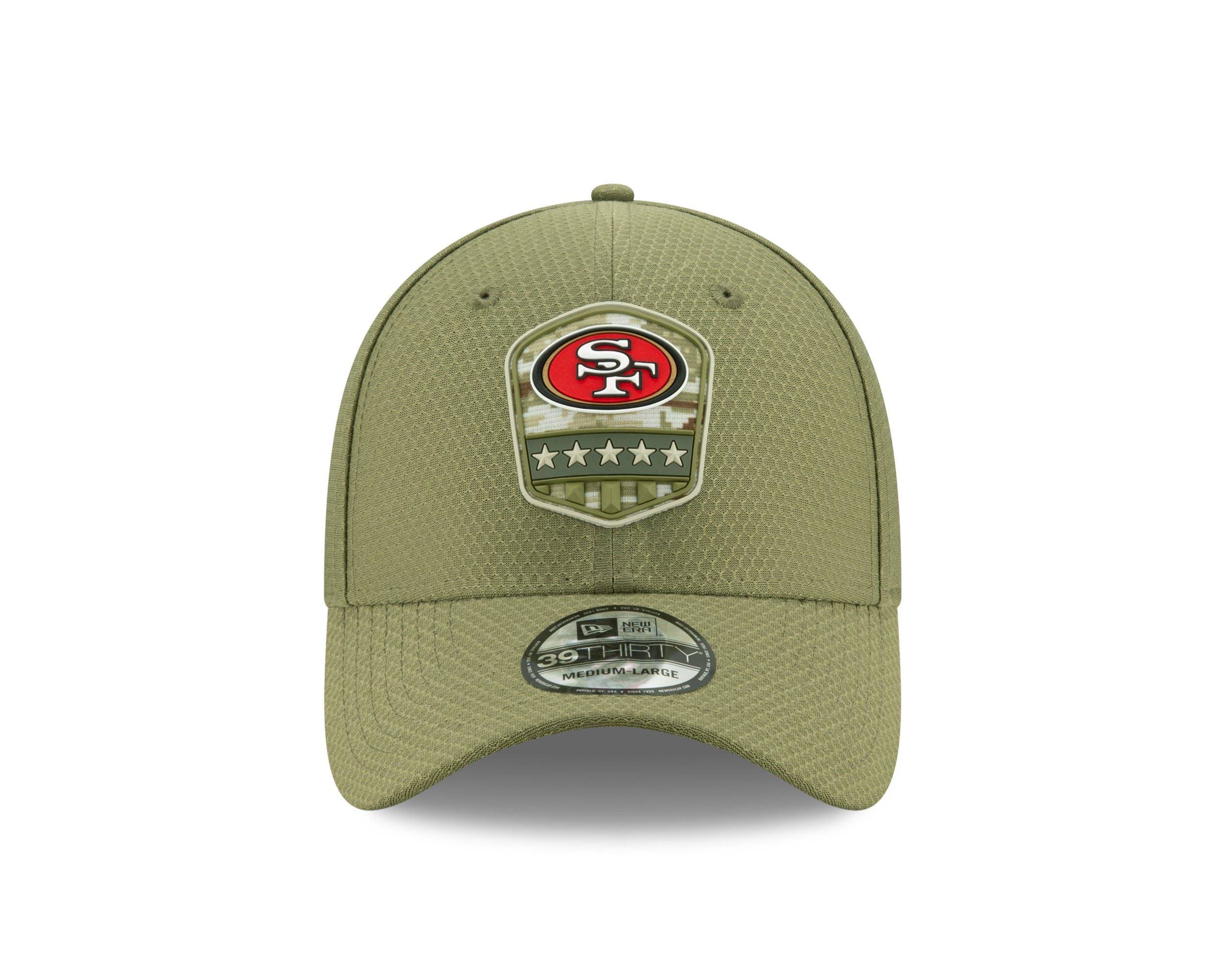 San Francisco 49ers On Field 2019 Salute to Service Olive 39Thirty Cap New Era