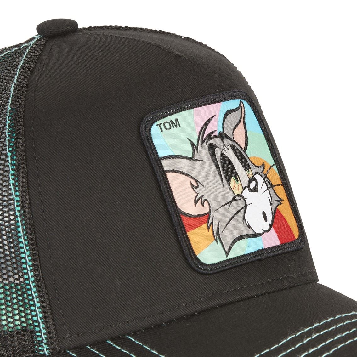 Tom Black Turquoise Tom and Jerry Trucker Cap Capslab
