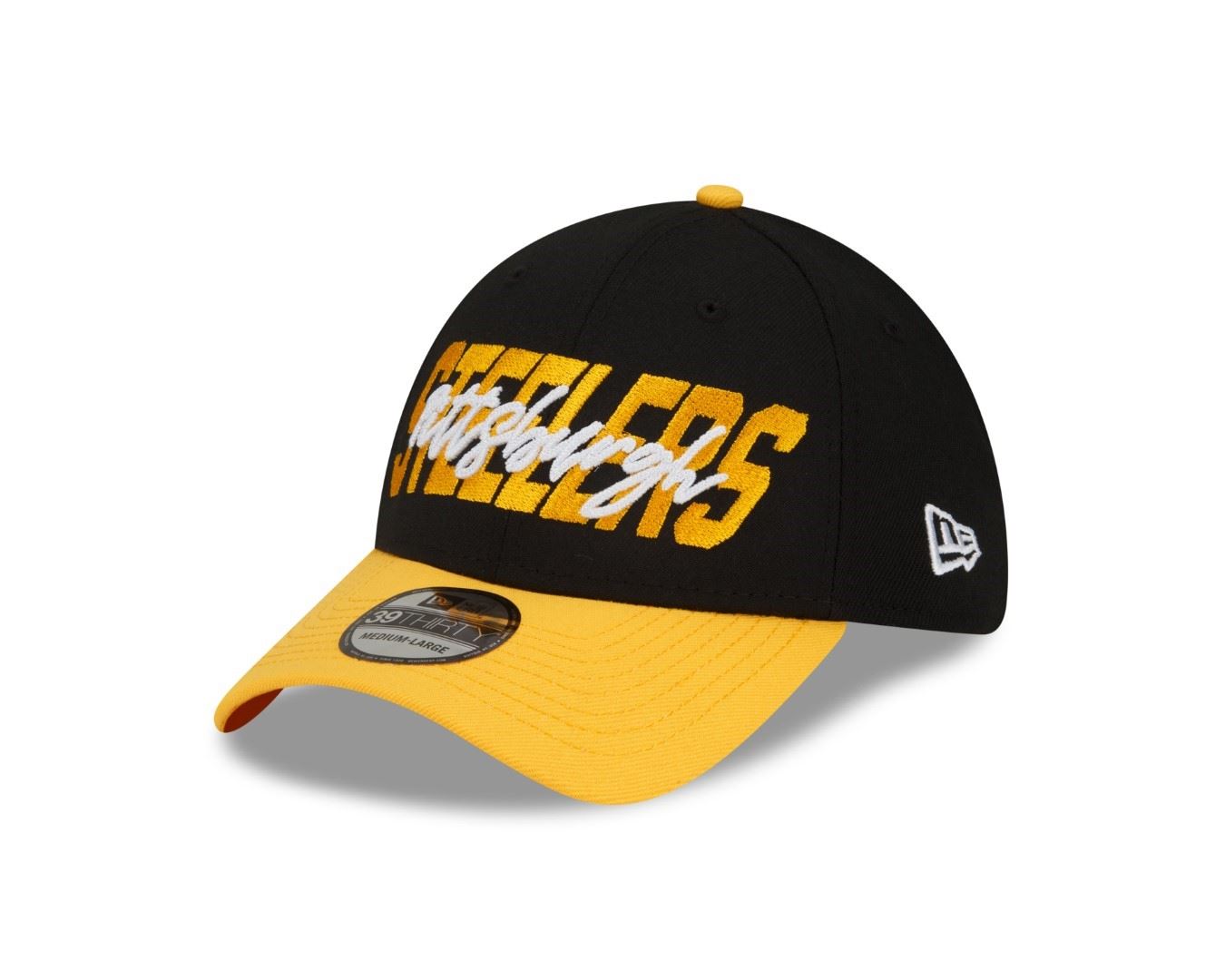 Pittsburgh Steelers 2022 NFL Draft Black Yellow 39Thirty Stretch Cap New Era