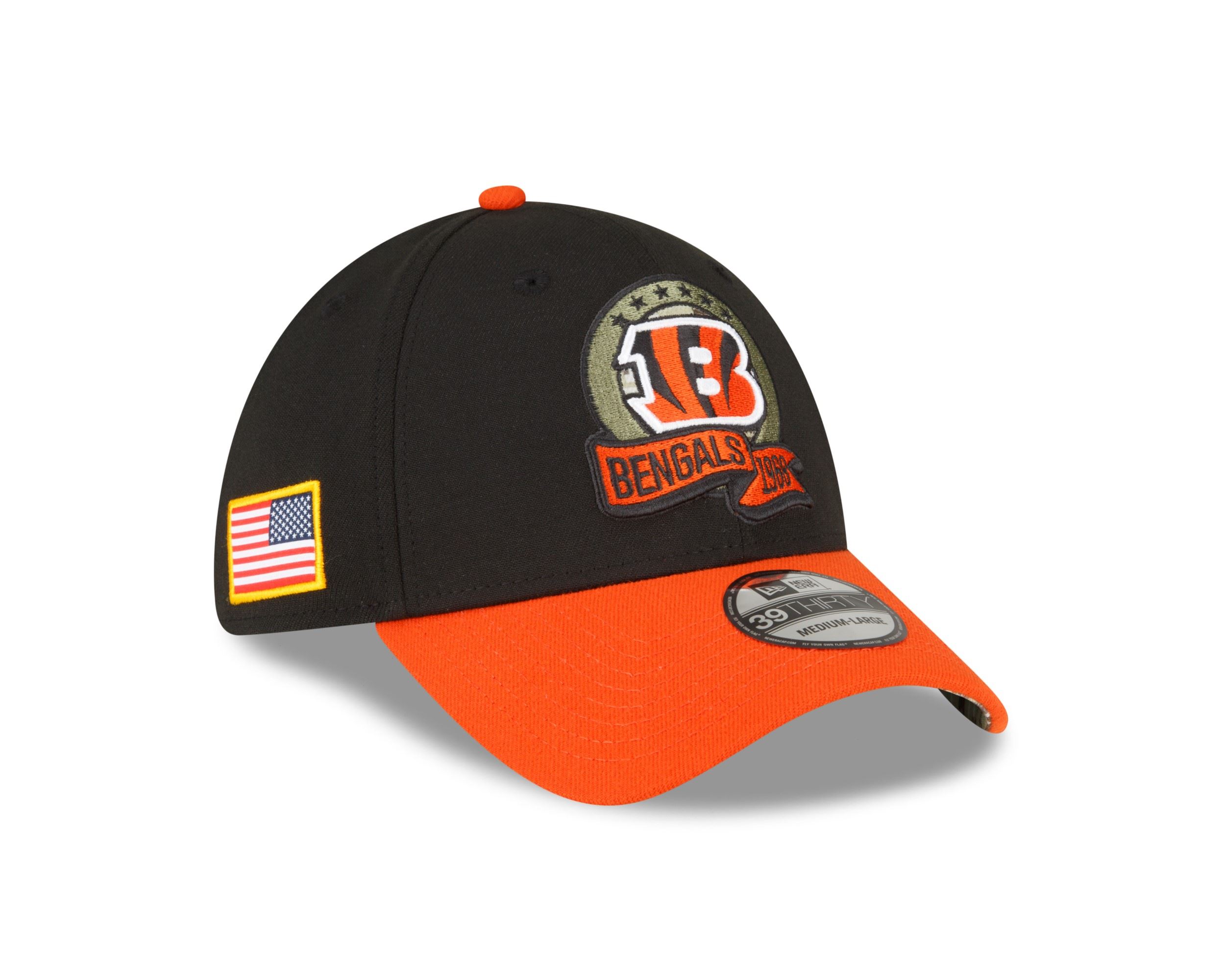 Cincinnati Bengals NFL Salute to Service 2022 Black Orange 39Thirty Stretch Cap New Era