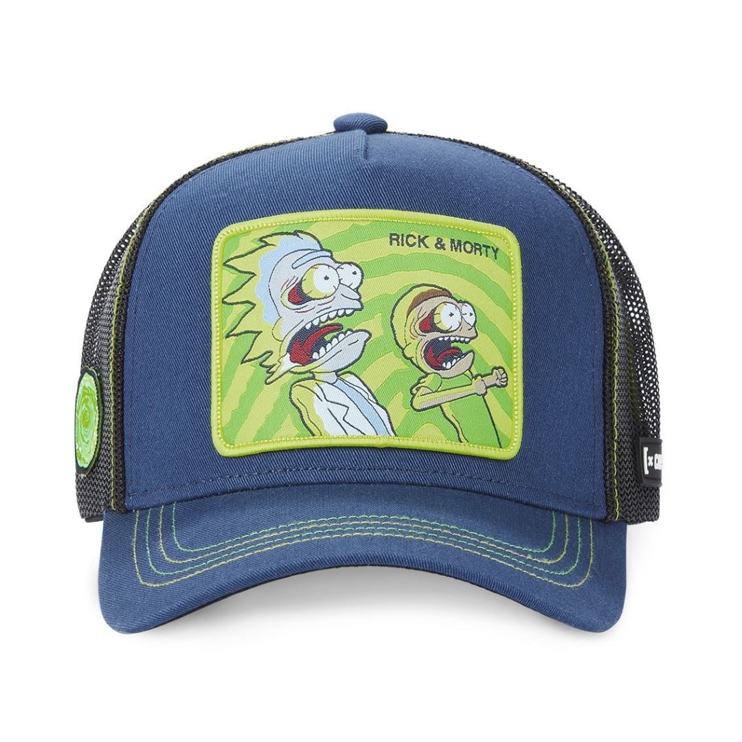 Rick & Morty Green Blue Rick and Morty Trucker Cap Capslab