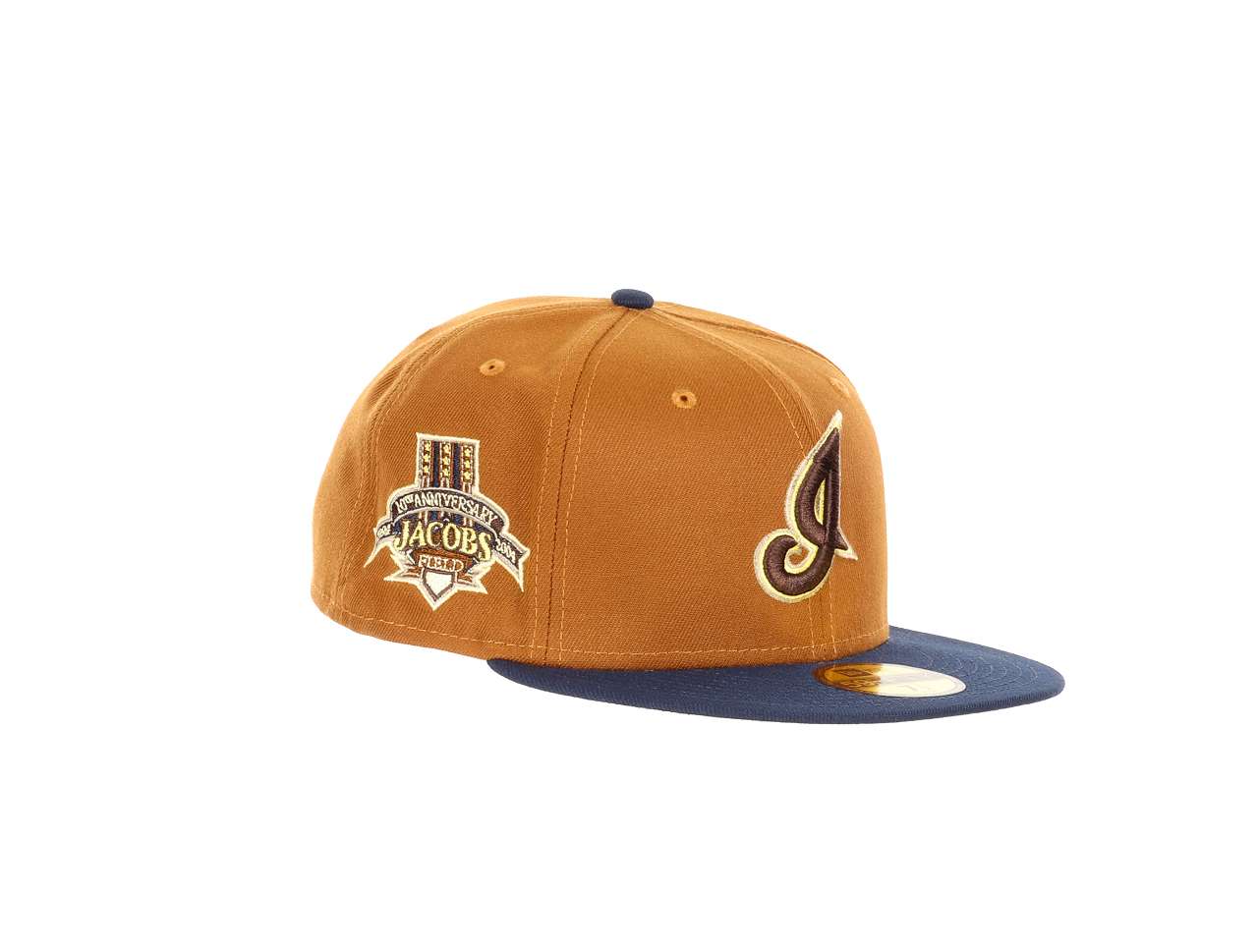 Cleveland Indians MLB Jacobs Field 10th Anniversary Sidepatch Brown Blue 59Fifty Basecap New Era