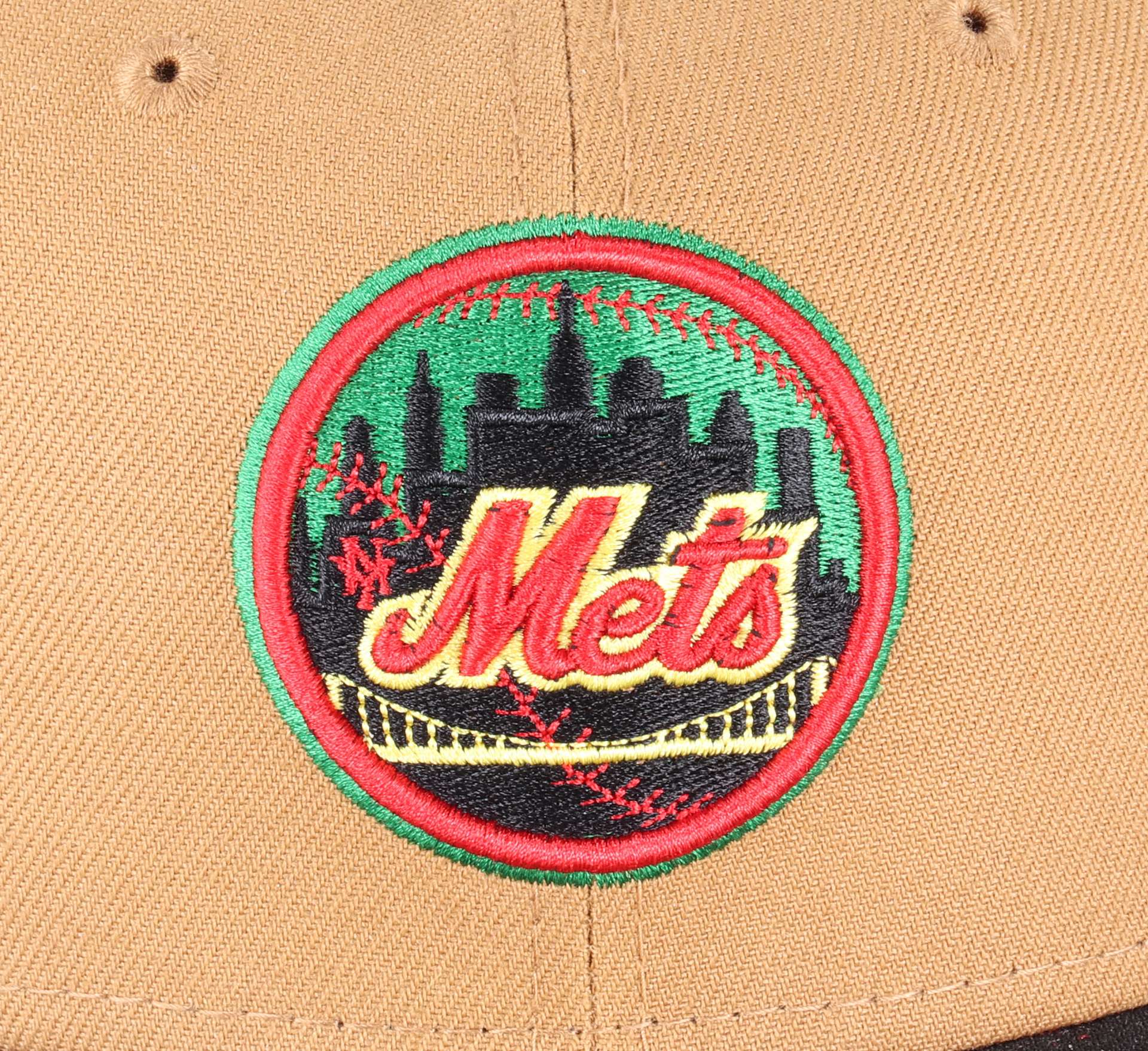 New York Mets MLB Sidepatch Shea Stadium Two-Tone Wheat Black 59Fifty Basecap New Era