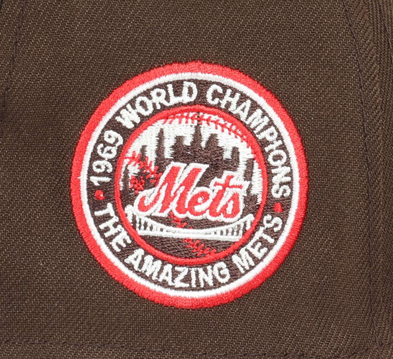 New York Mets MLB World Champions 1969 Sidepatch Walnut 9Forty A-Frame Snapback Cap New Era