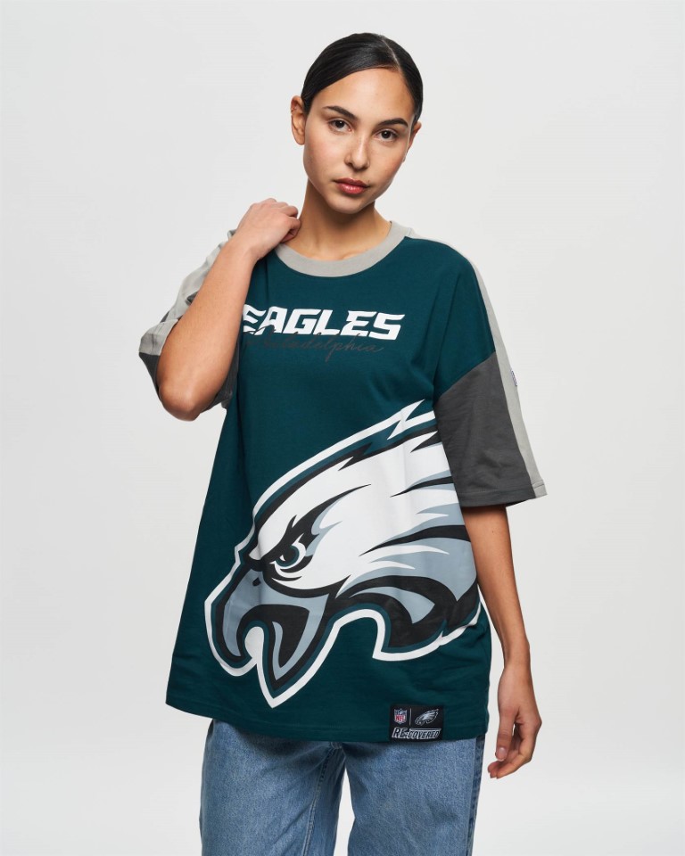Philadelphia Eagles Cut and Sew Navy Oversized T-Shirt Recovered