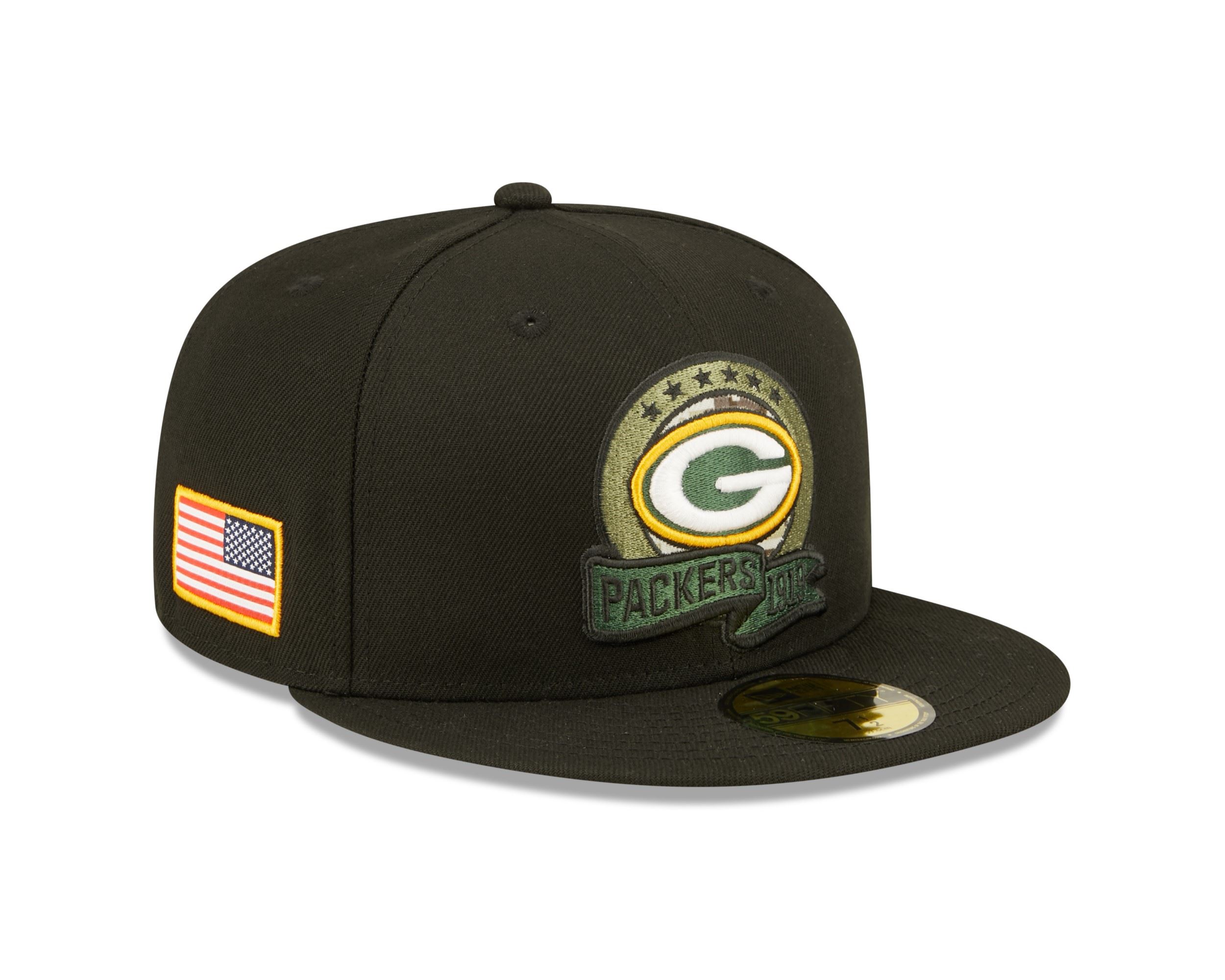 Green Bay Packers NFL Salute to Service 2022 Black 59Fifty Basecap New Era