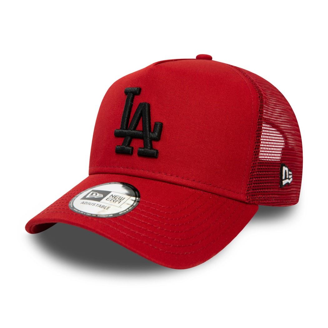 Los Angeles Dodgers MLB League Essential Red A-Frame Adjustable Trucker Cap New Era