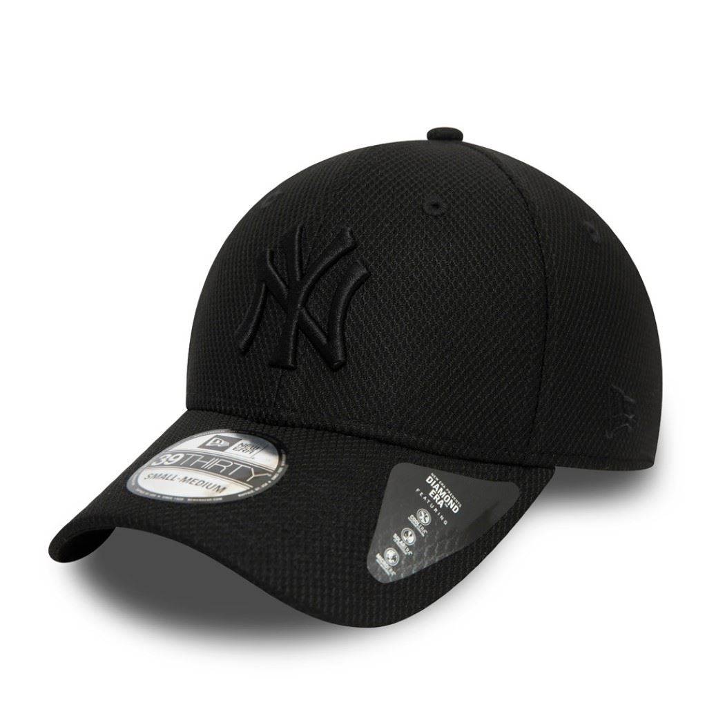New York Yankees MLB Black Stretch Diamond 39Thirty Stretch Cap New Era