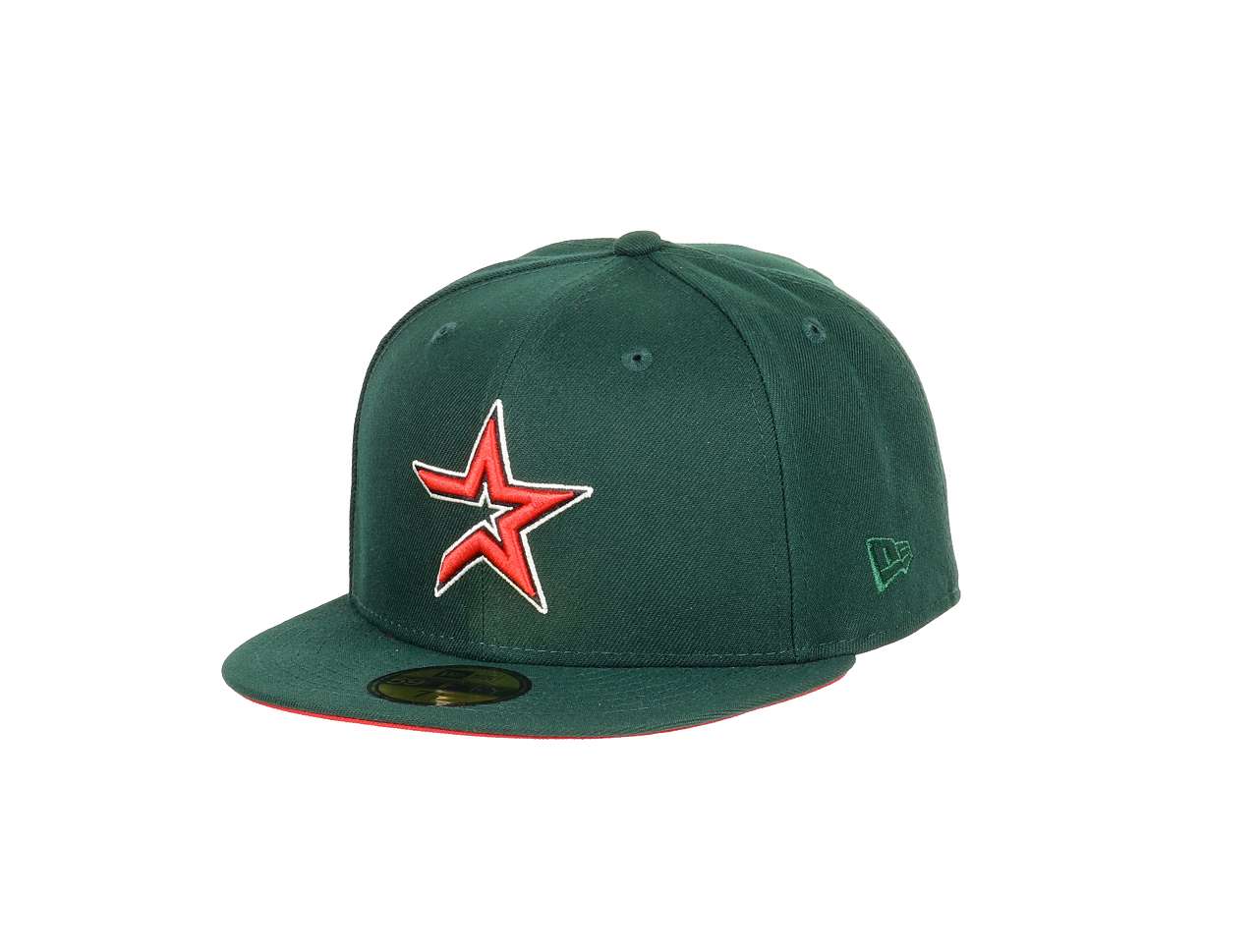 Houston Astros MLB 40 Years Anniversary Sidepatch Green Poly Scarlet 59Fifty Basecap New Era