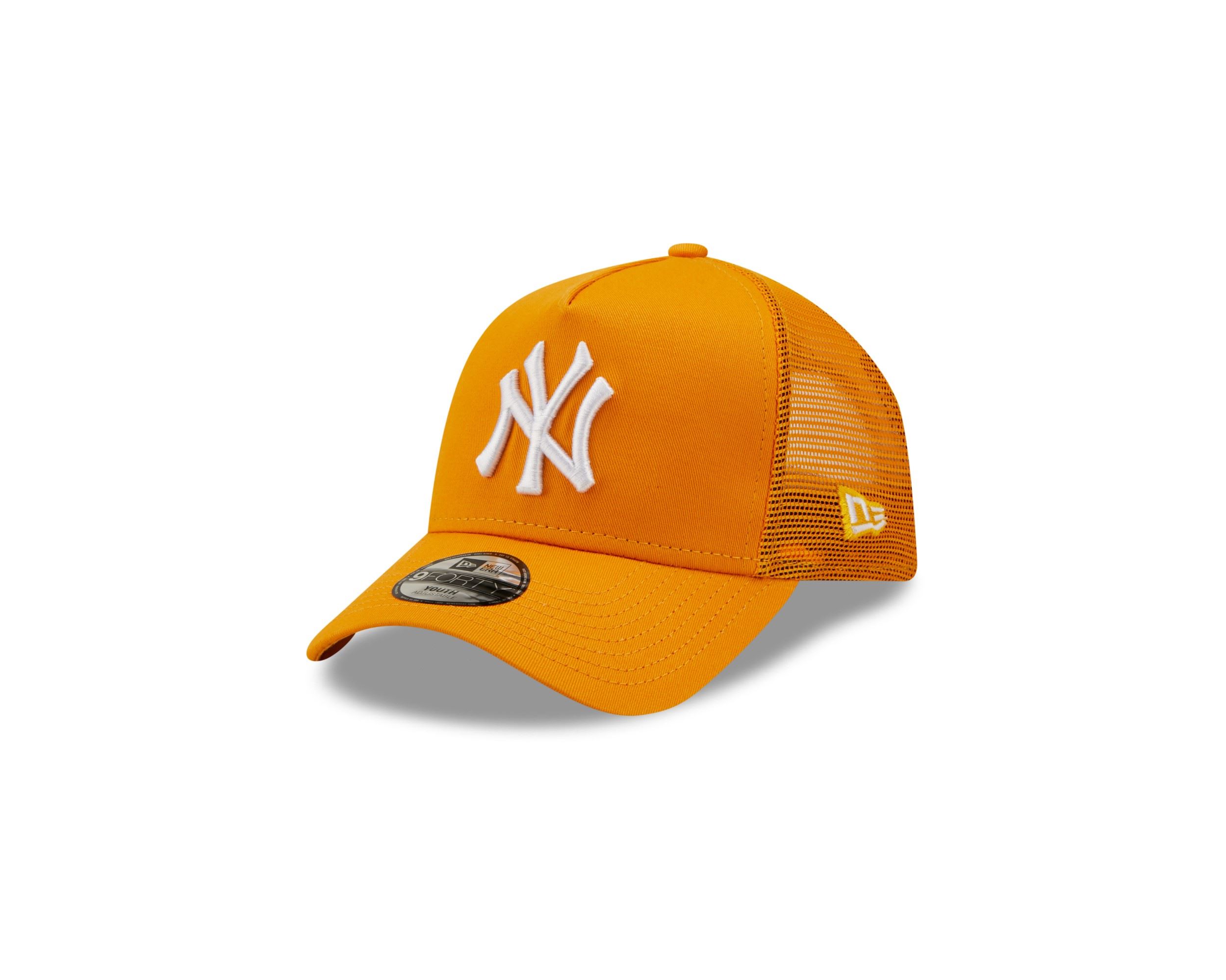 New York Yankees MLB Tonal Mesh Red Gold 9Forty Kids A-Frame Adjustable Trucker Cap New Era