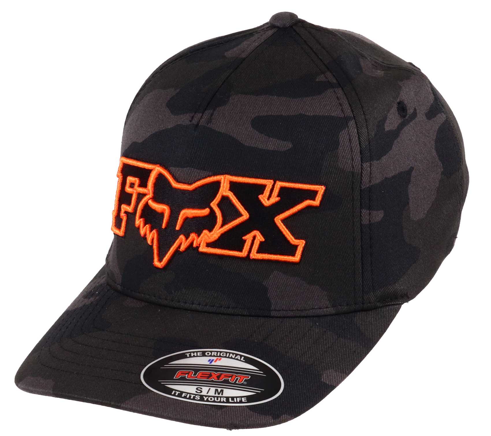 Ellipsoid Black Camo Orange Flexfit Hat Fox Racing
