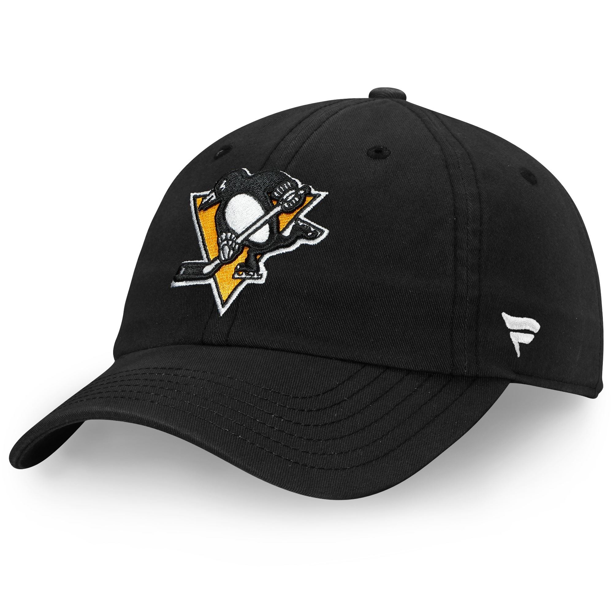 Pittsburgh Penguins NHL Core Black Curved Unstructured Strapback Cap Fanatics