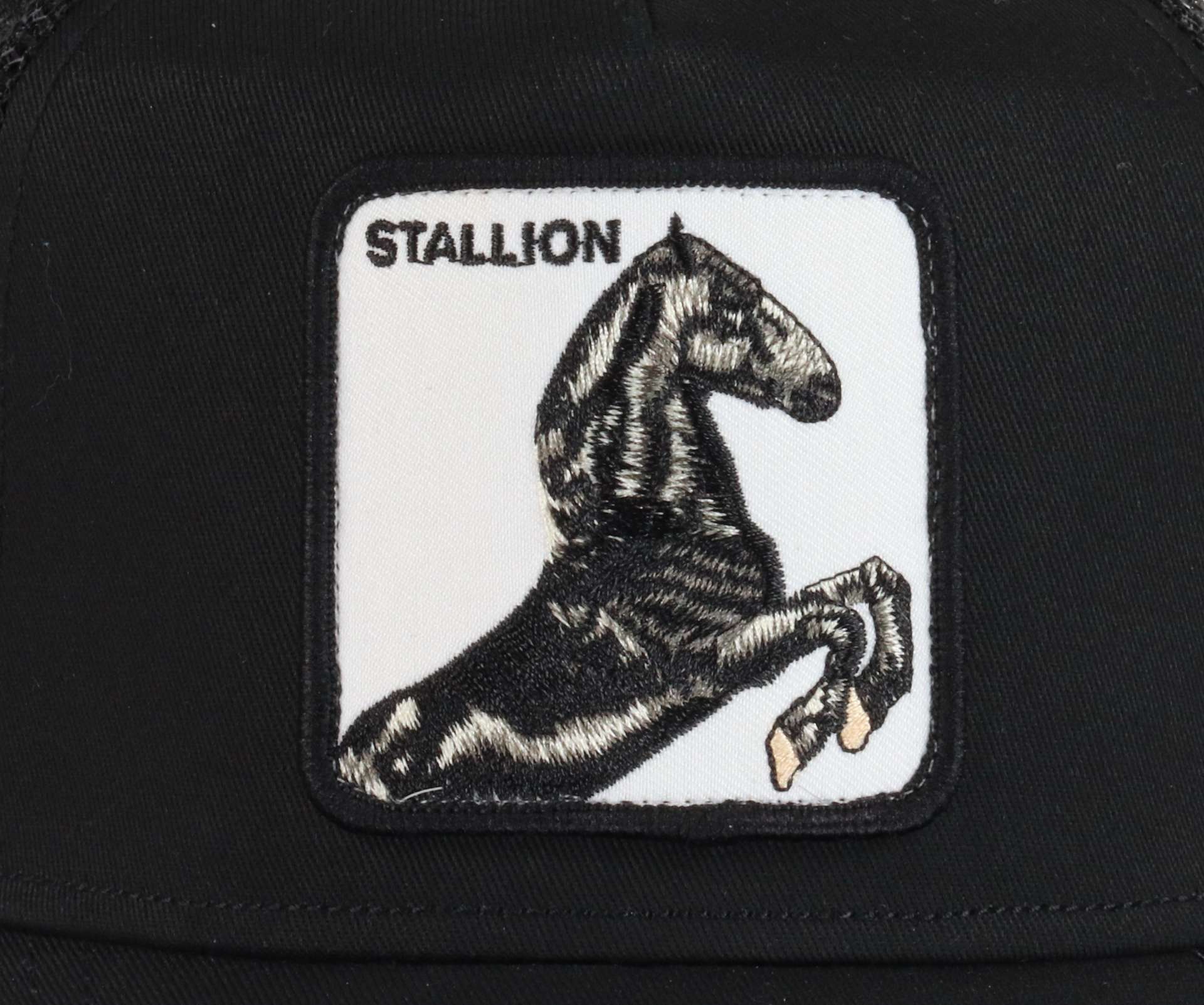 The Stallion Hengst Black A-Frame Adjustable Trucker Cap Goorin Bros