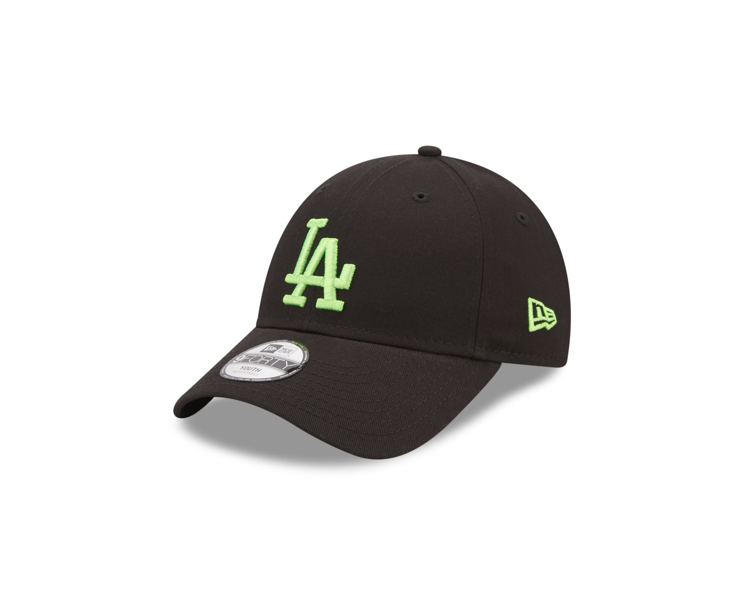 Los Angeles Dodgers Neon Pack Black Neon Green 9Forty Adjustable Kids Cap New Era