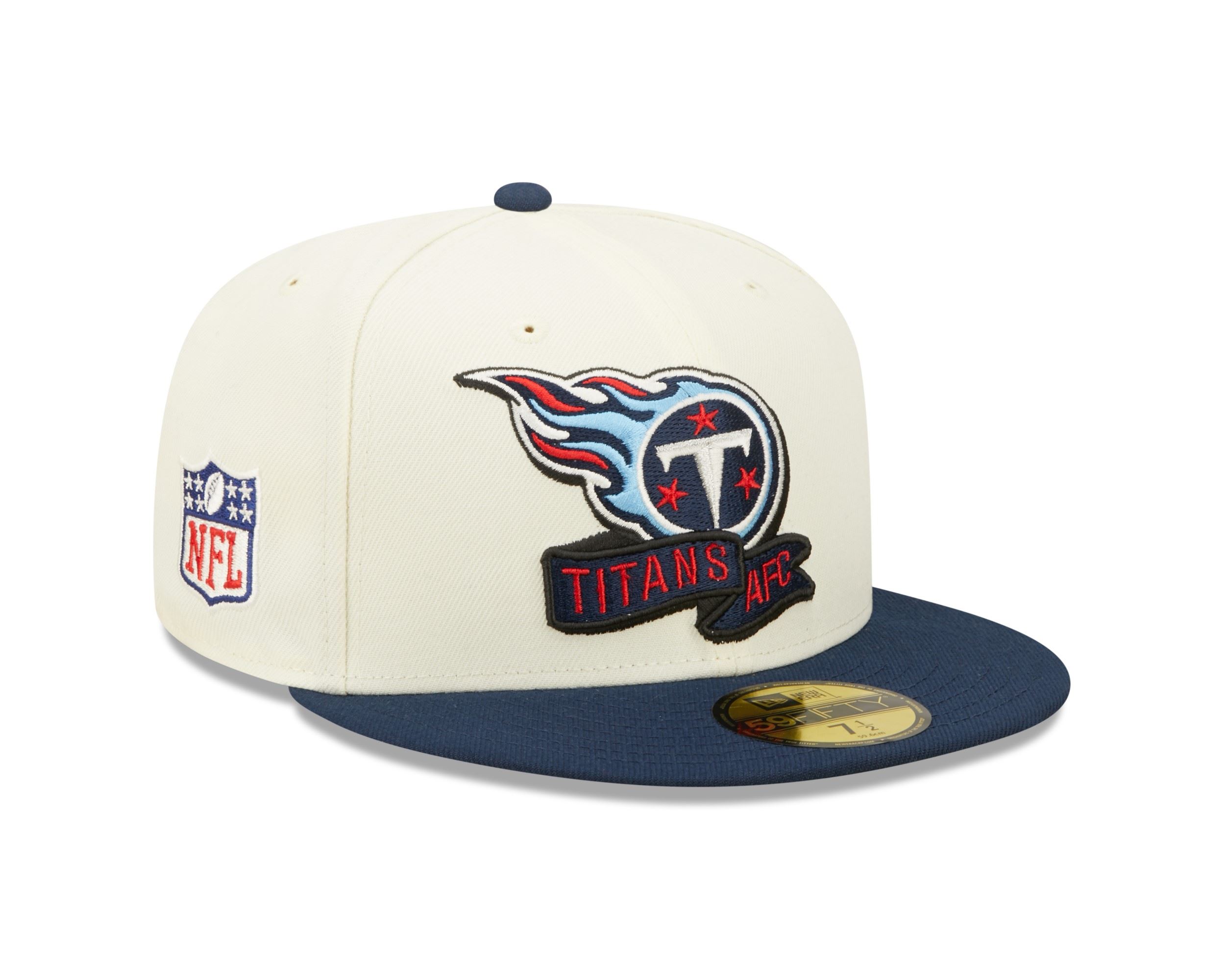 Tennessee Titans NFL 2022 Sideline Chrome White 59Fifty Basecap New Era