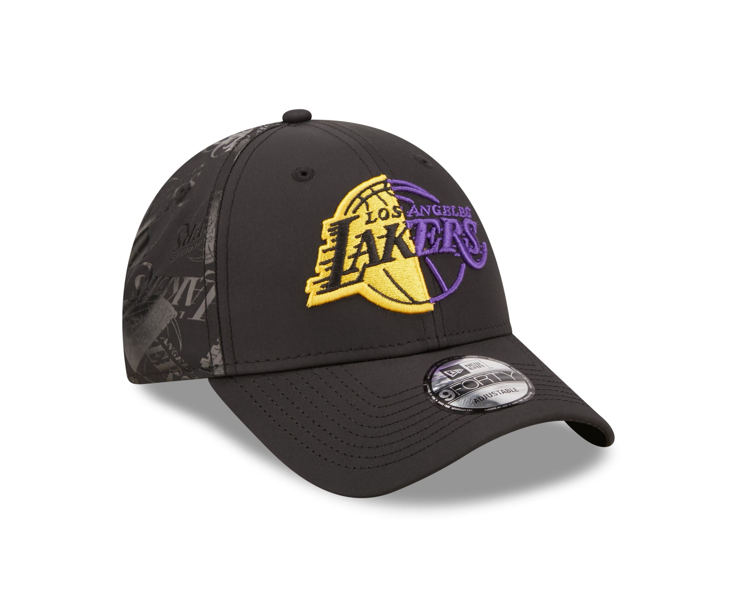 Los Angeles Lakers NBA Half Monogram Black 9Forty Adjustable Cap New Era
