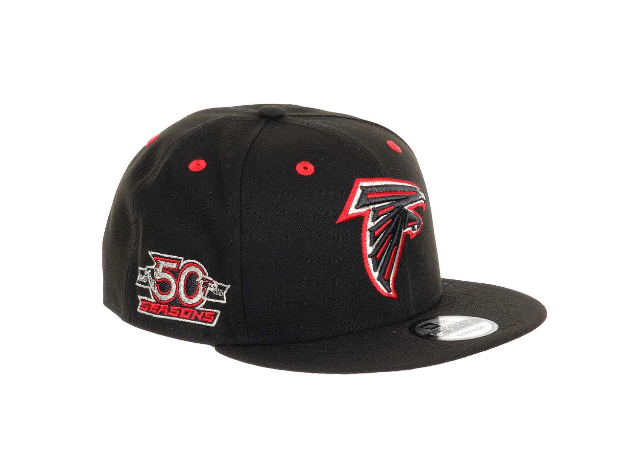 Atlanta Falcons NFL Team Colour 50 Seasons Sidepatch Black 9Fifty Snapback Cap New Era