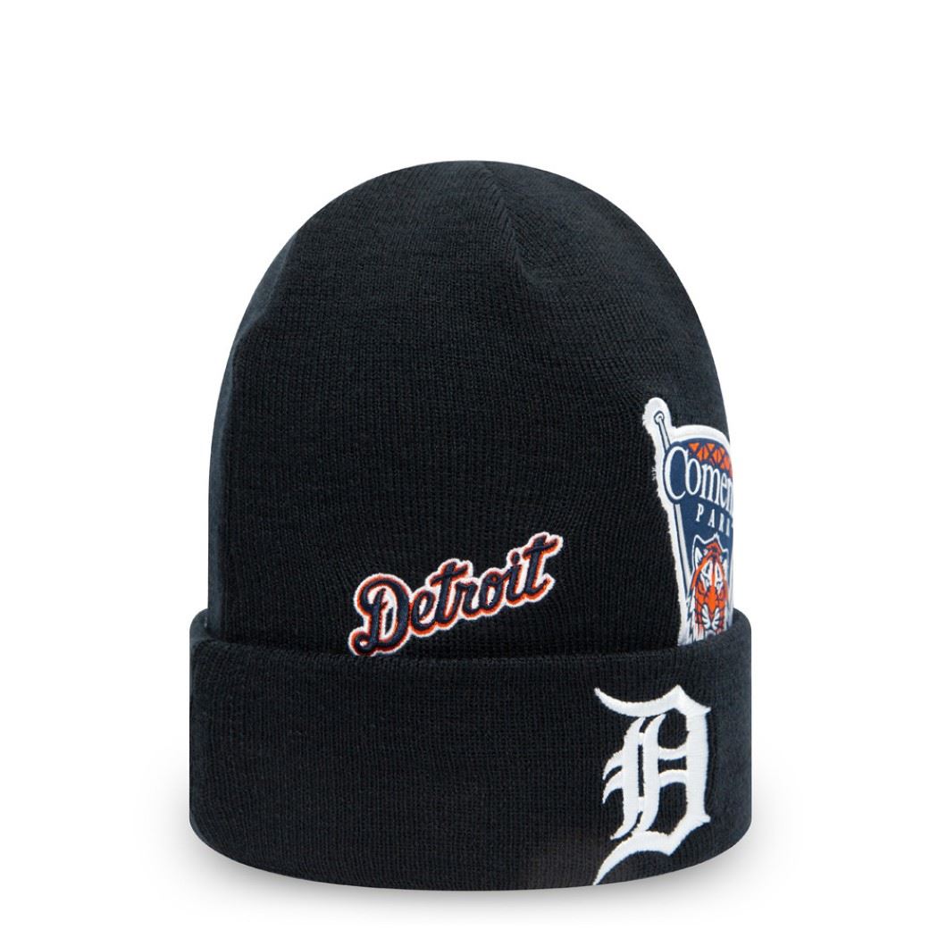 Detroit Tigers Navy MLB Multi Patch Cuff Knit Beanie New Era