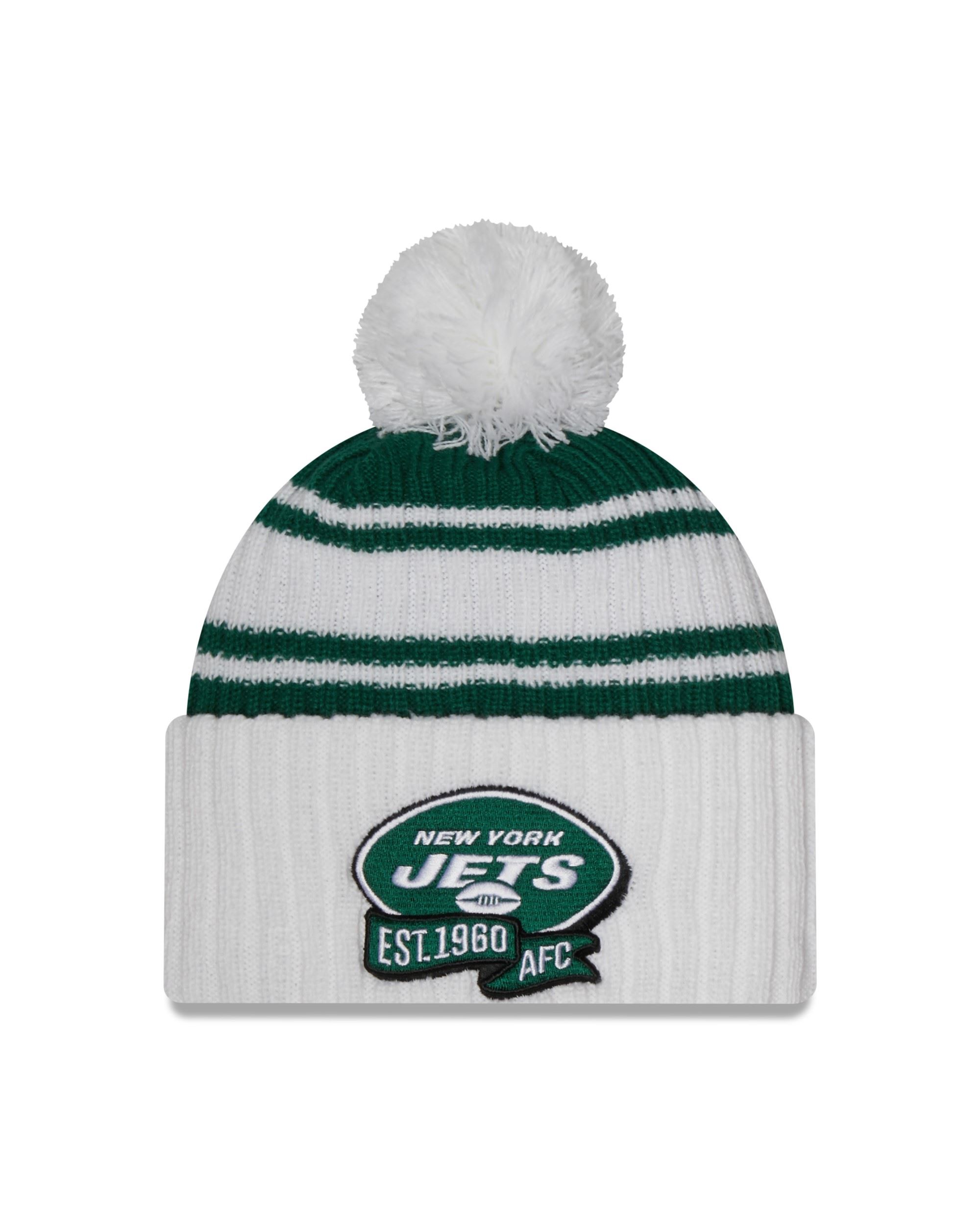 New York Jets NFL 2022 Sideline Sport Knit White Green Beanie New Era