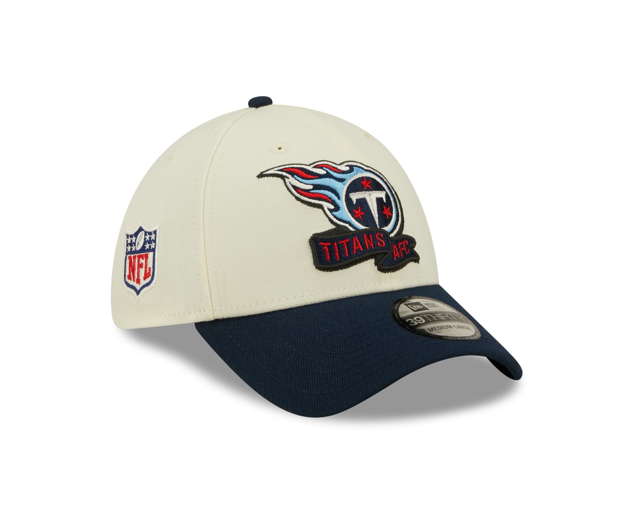 Tennessee Titans NFL 2022 Sideline Chrome White 39Thirty Stretch Cap New Era