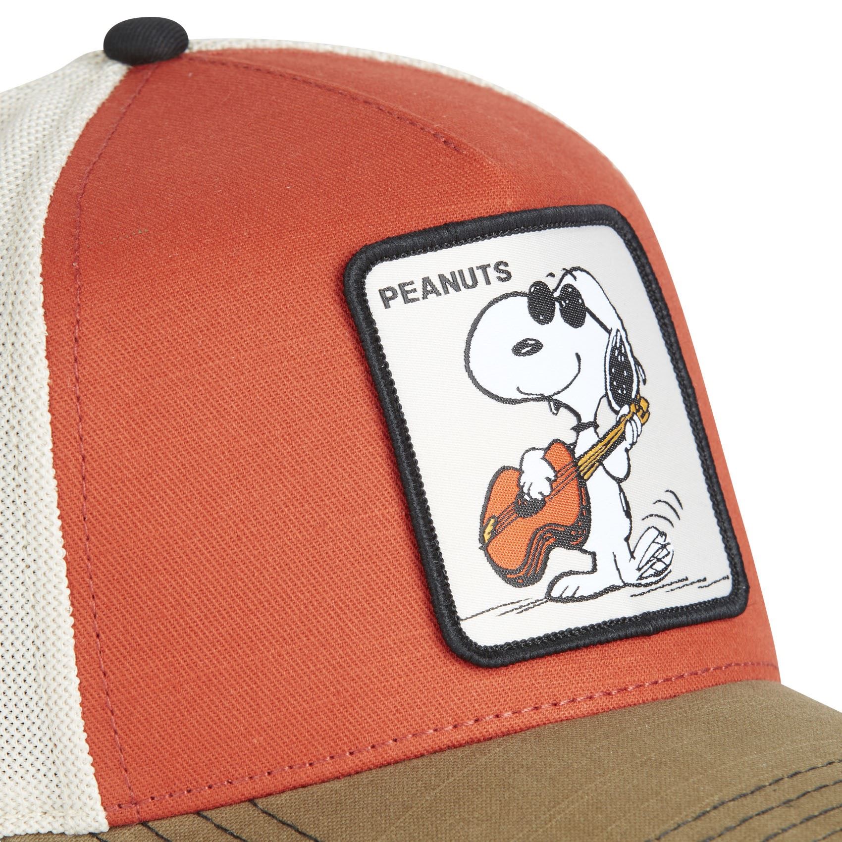Snoopy The Peanuts Red Olive Trucker Cap Capslab