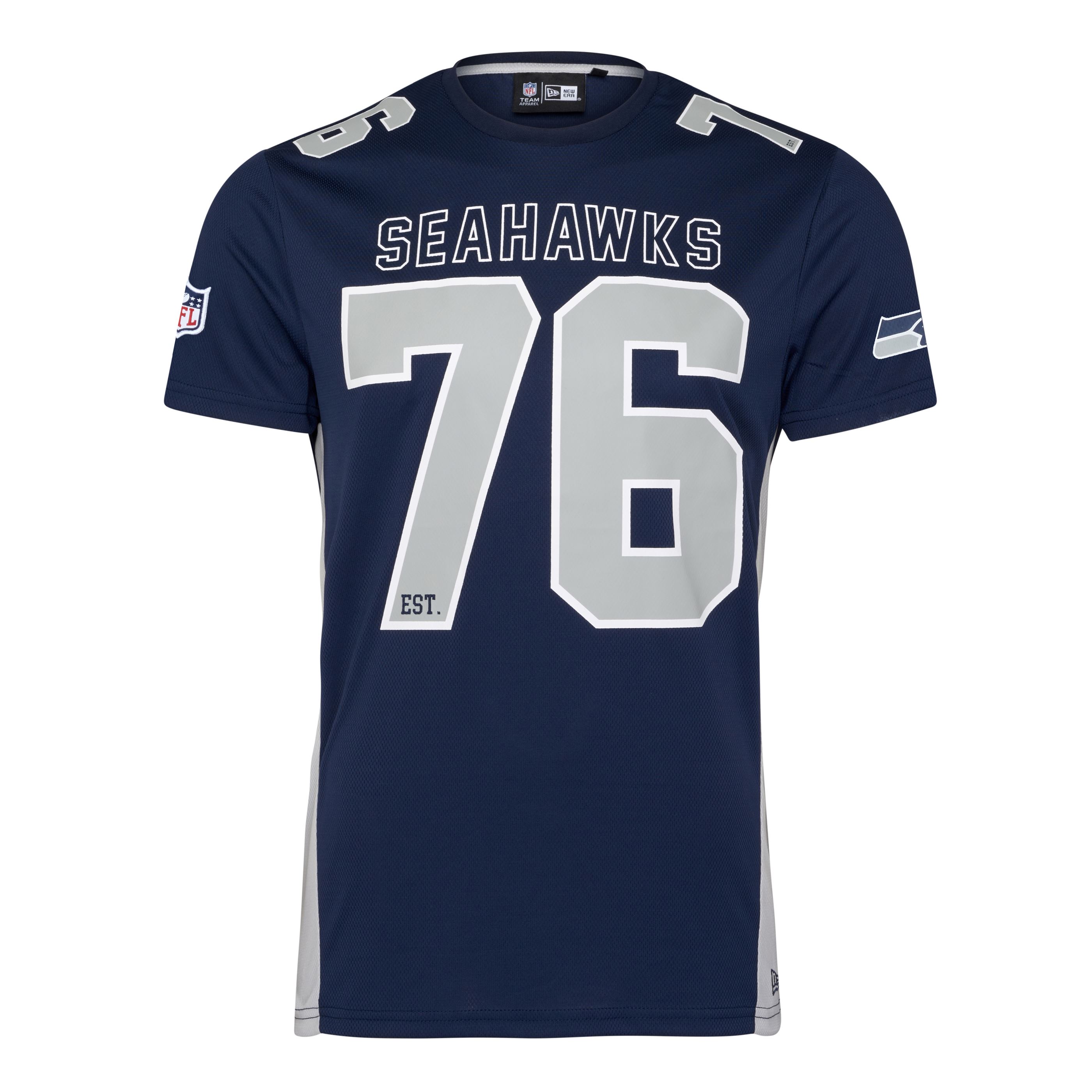 Seattle Seahawks NFL Established Number Mesh Tee Blue T-Shirt New Era