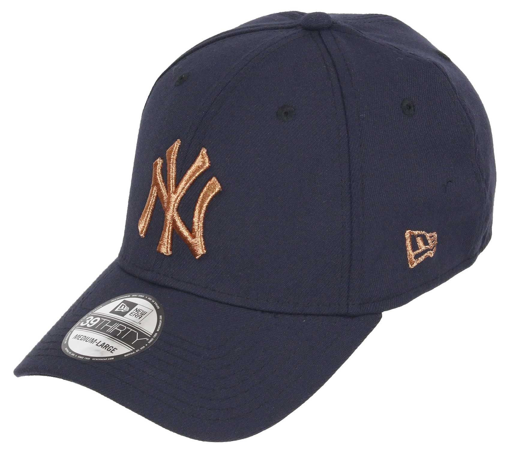 New York Yankees - New Era 39Thirty Stretch Cap - MLB Essential - Navy / Copper