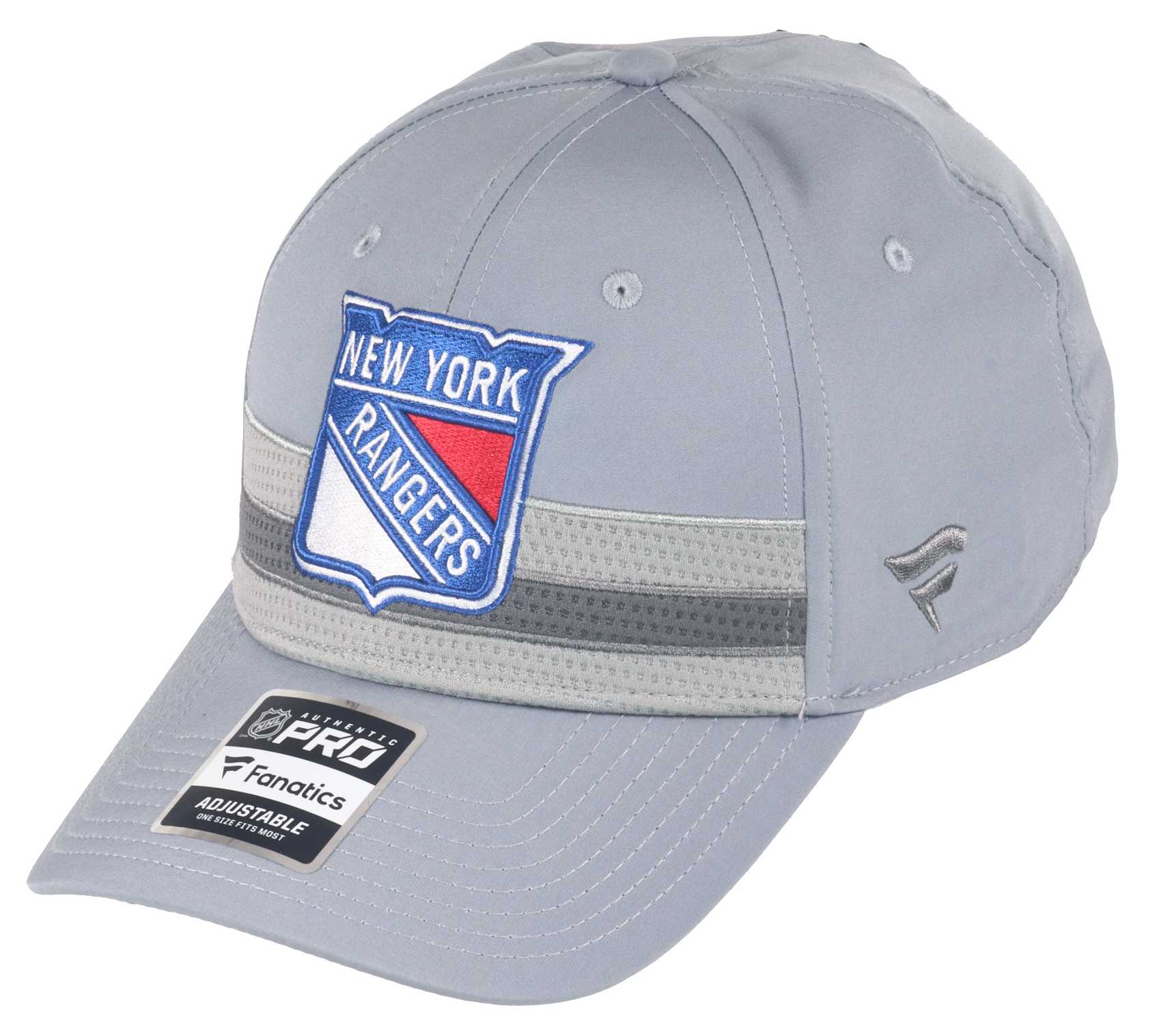 New York Rangers NHL Authentic Pro Home Ice Structured Curved Snapback Cap Grey Fanatics