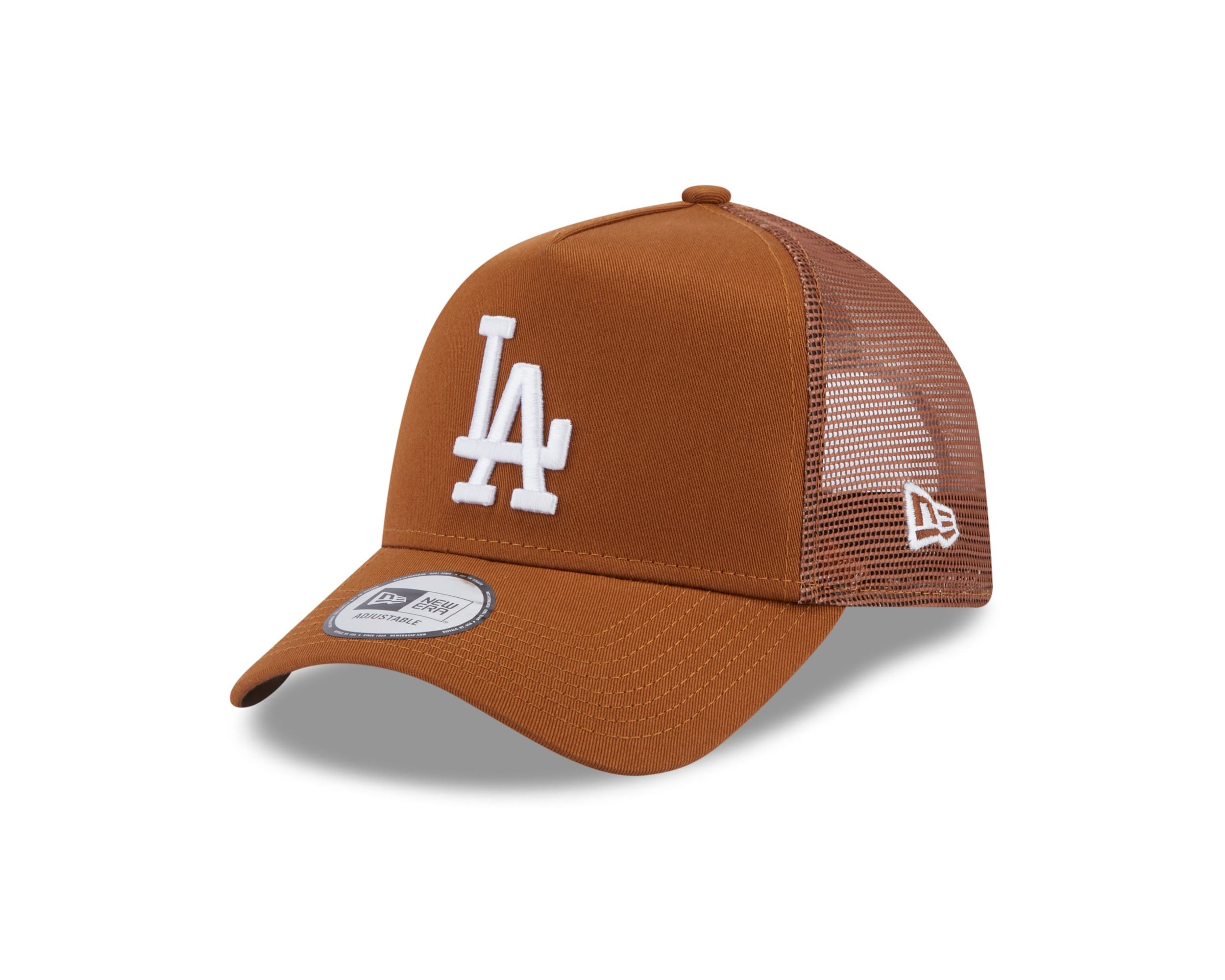 Los Angeles Dodgers MLB League Essential Brown A-Frame Adjustable Trucker Cap New Era