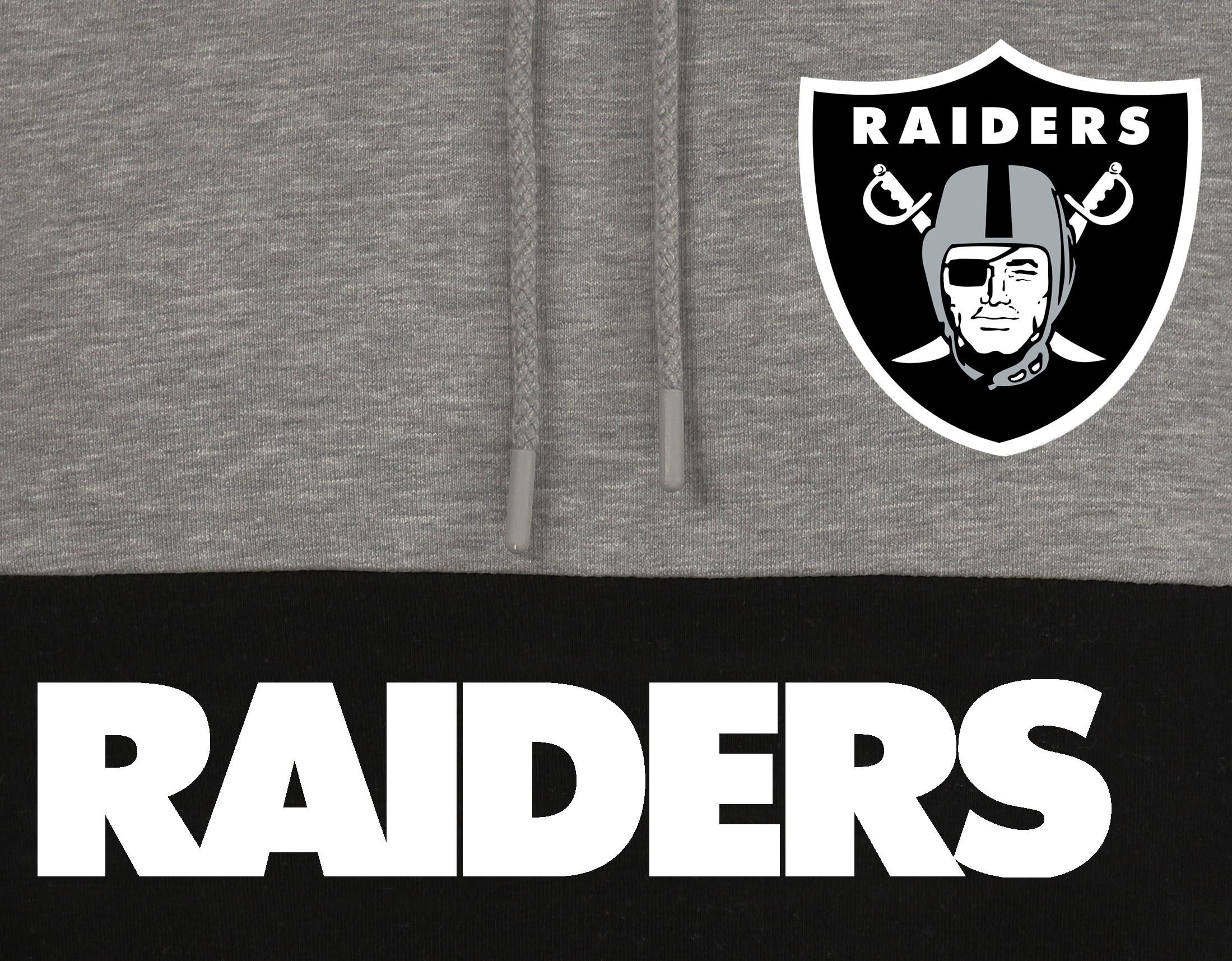 Las Vegas Raiders NFL Colour Block Hoody Grey / Black New Era