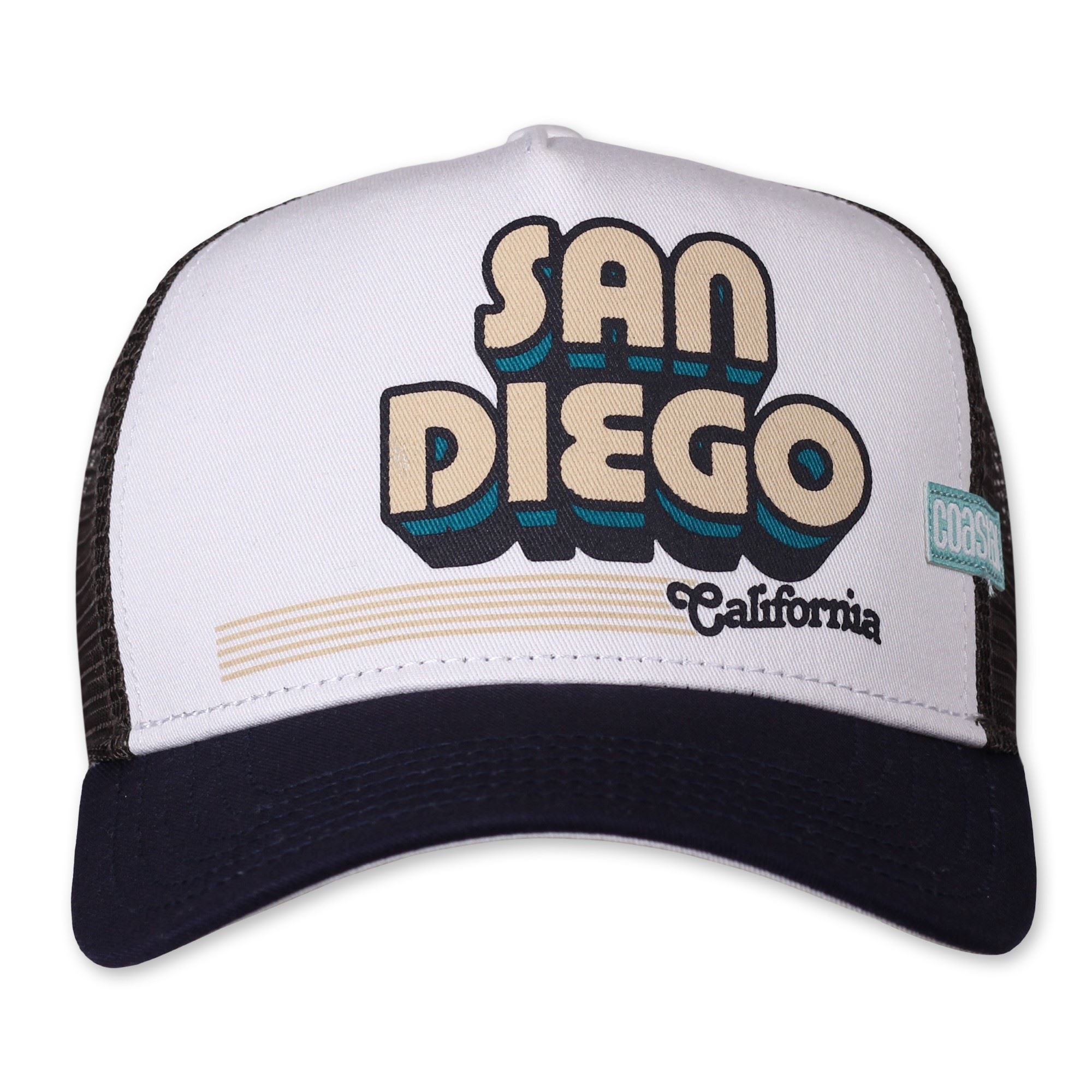 San Diego White / Navy Trucker Cap Coastal