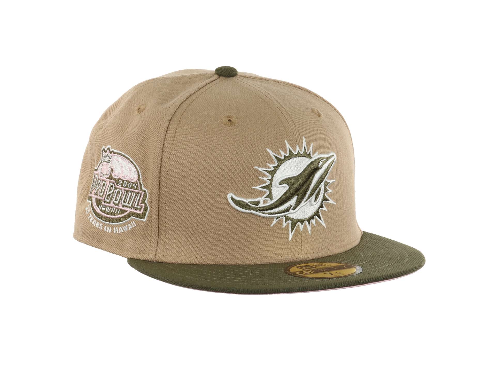 Miami Dolphins NFL Pro Bowl Hawaii 2004 Sidepatch Camel Olive 59Fifty Basecap New Era
