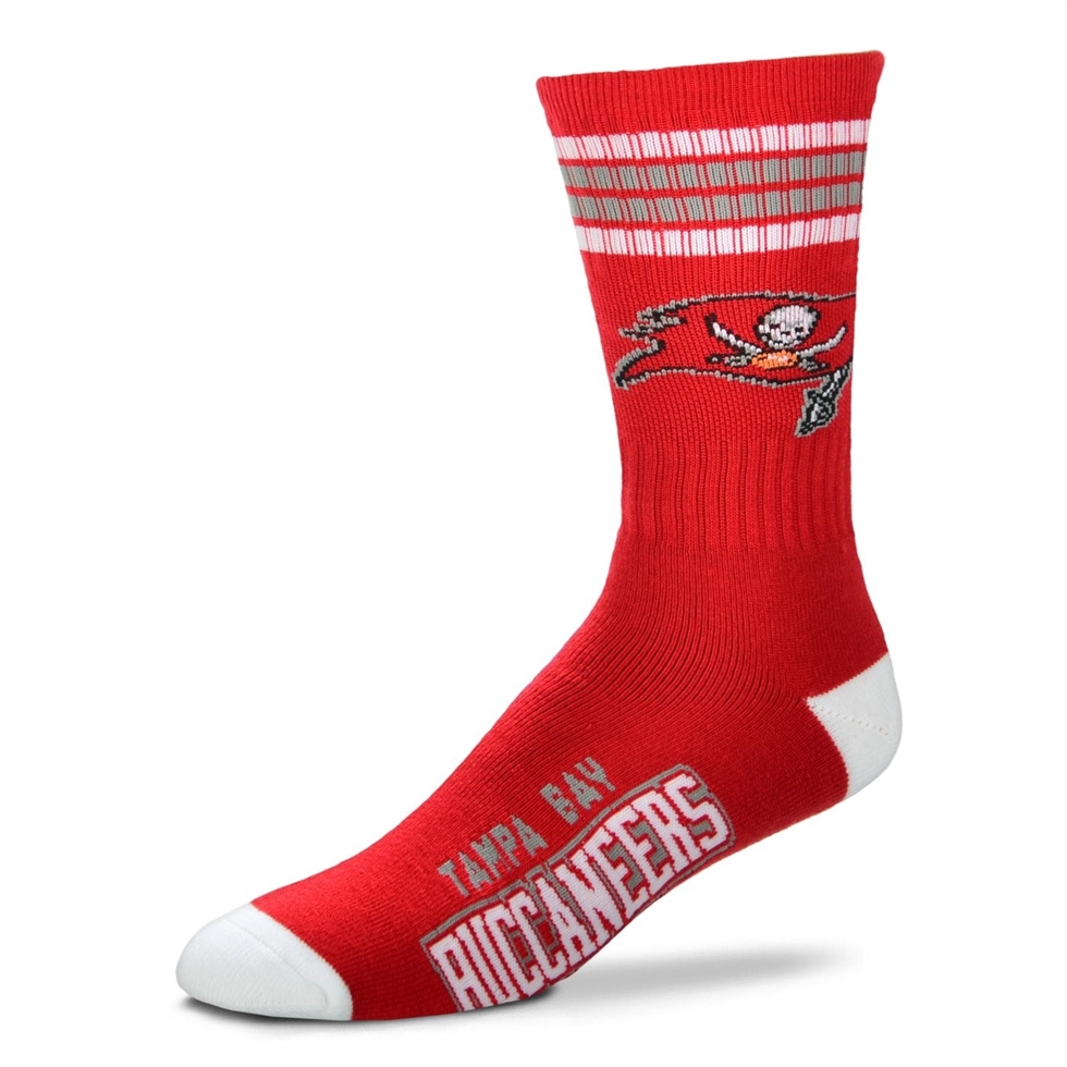 Tampa Bay Buccaneers NFL 4-Stripe Deuce Socken For Bare Feet