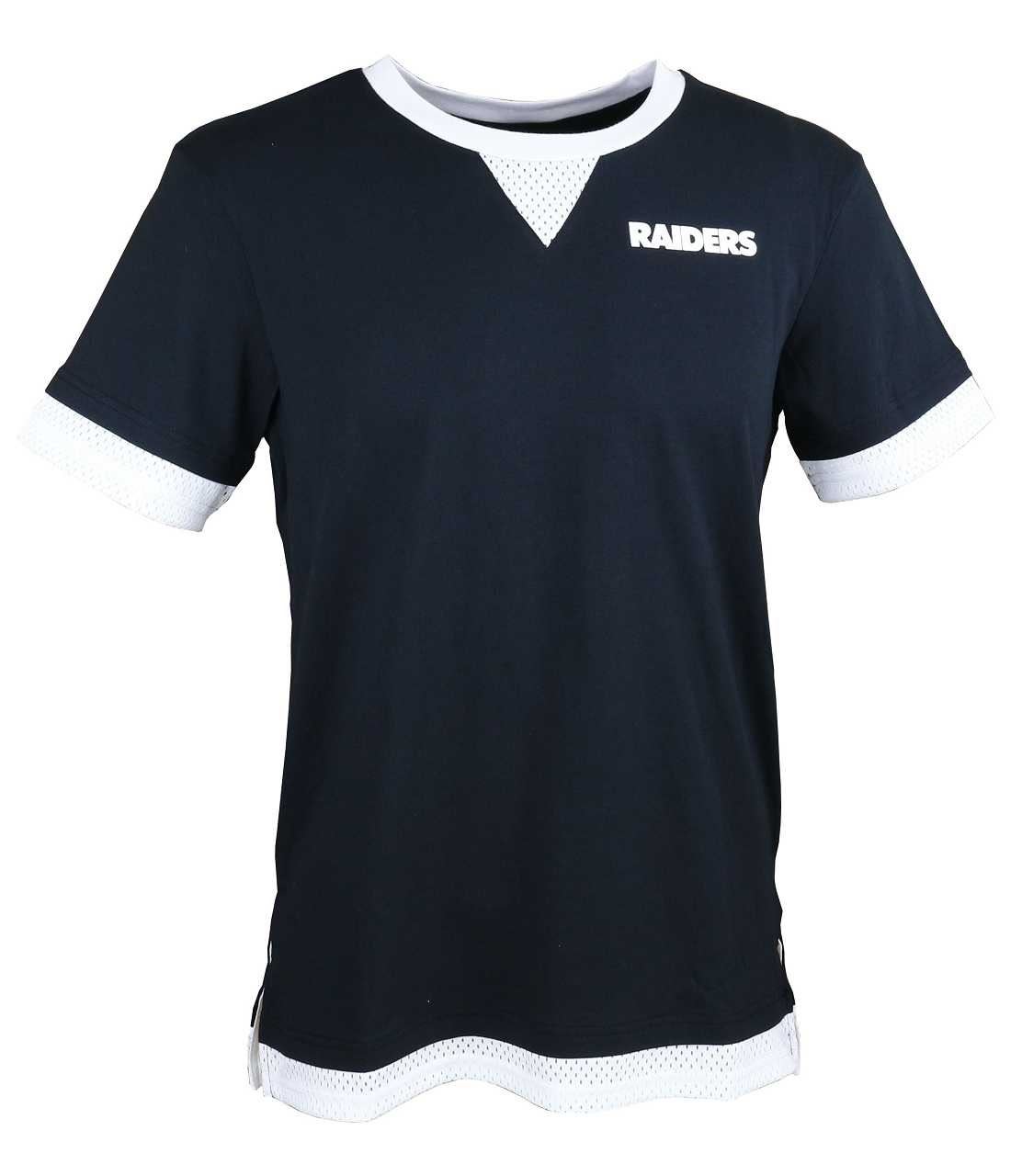 Las Vegas Raiders Cotton Mesh Mock Layer T-Shirt Fanatics
