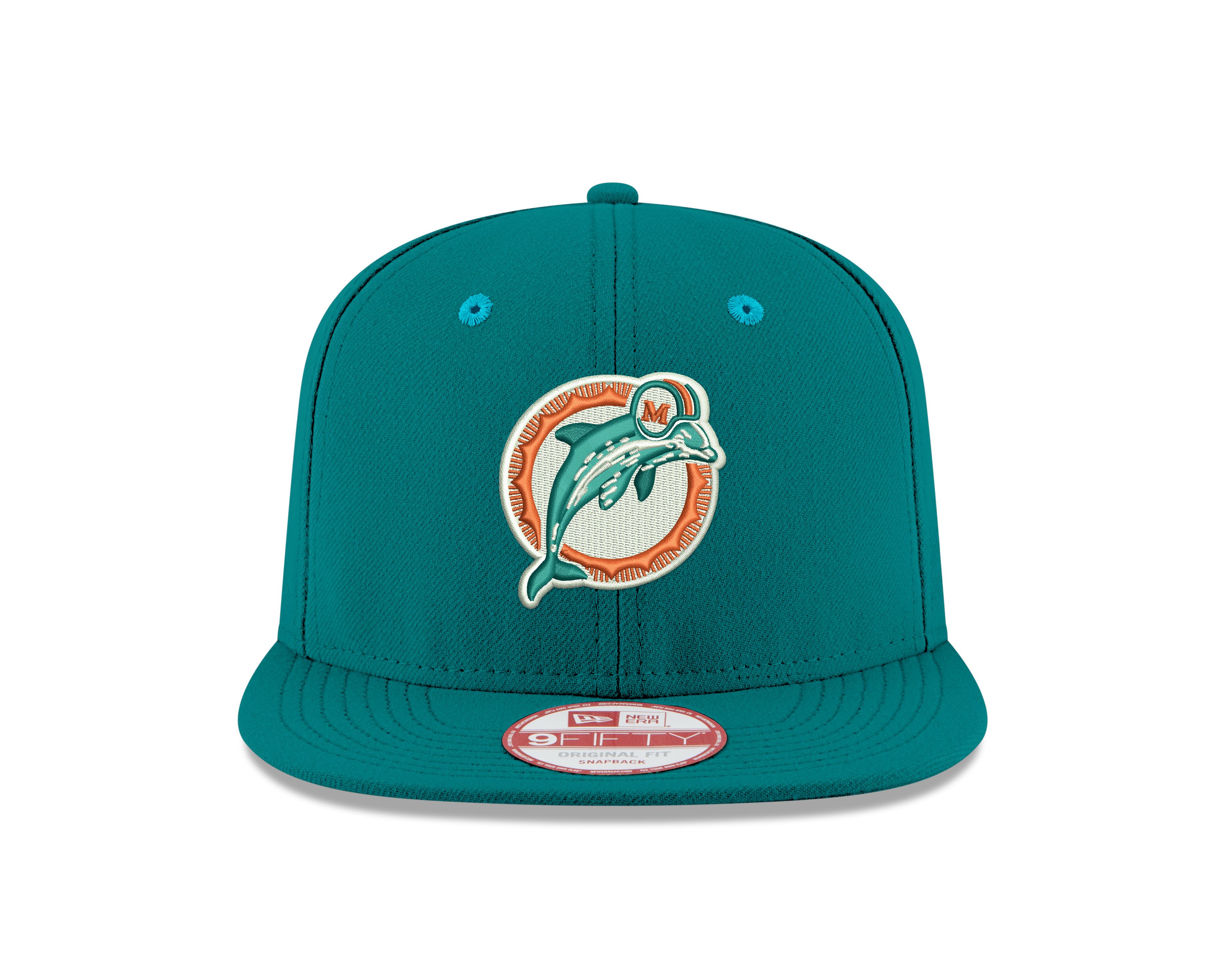 Miami Dolphins NFL Teal Blue 9Fifty Original Fit Snapback Cap New Era
