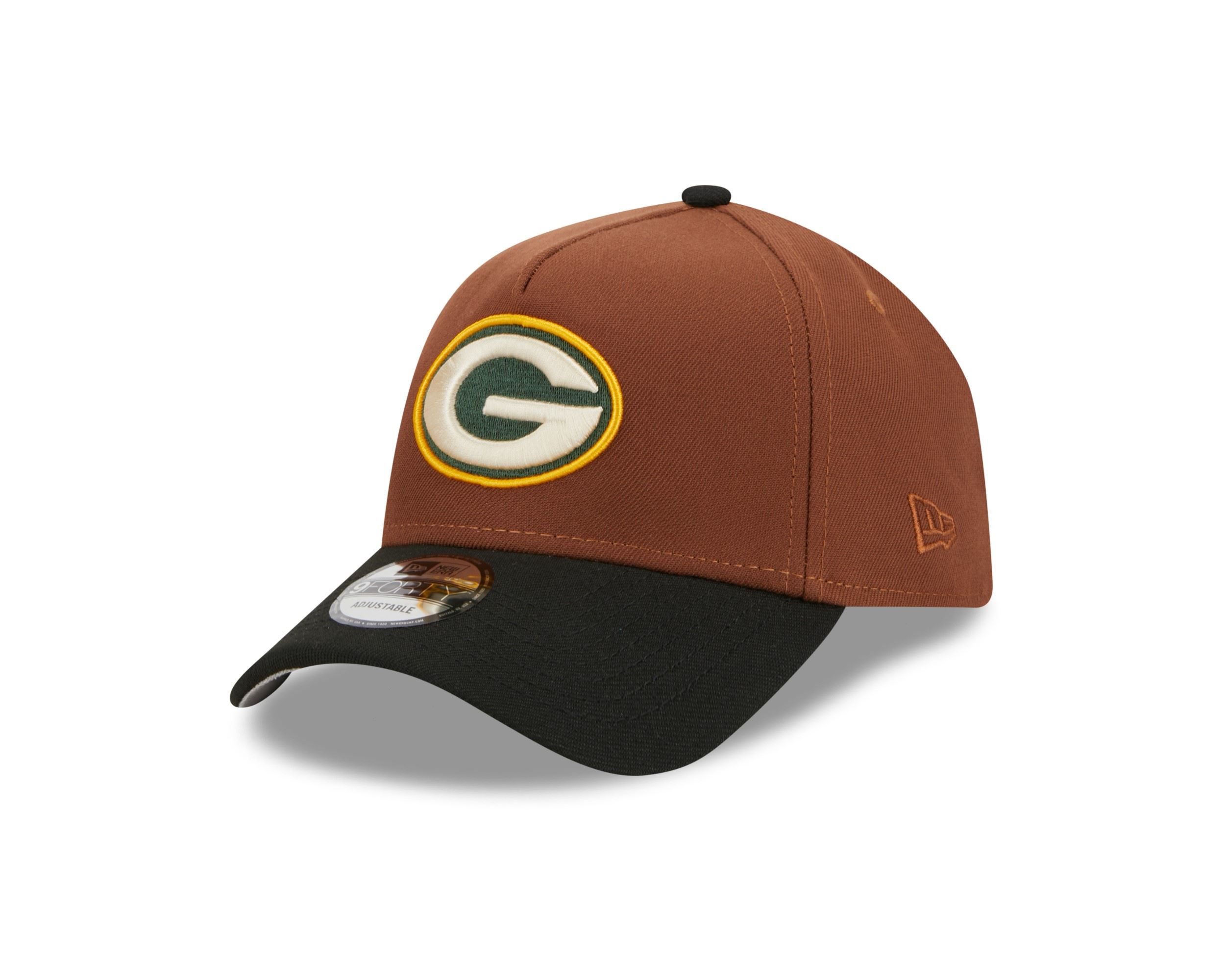 Green Bay Packers NFL Harvest Superbowl XXXI Brown Black 9Forty A-Frame Snapback Cap New Era