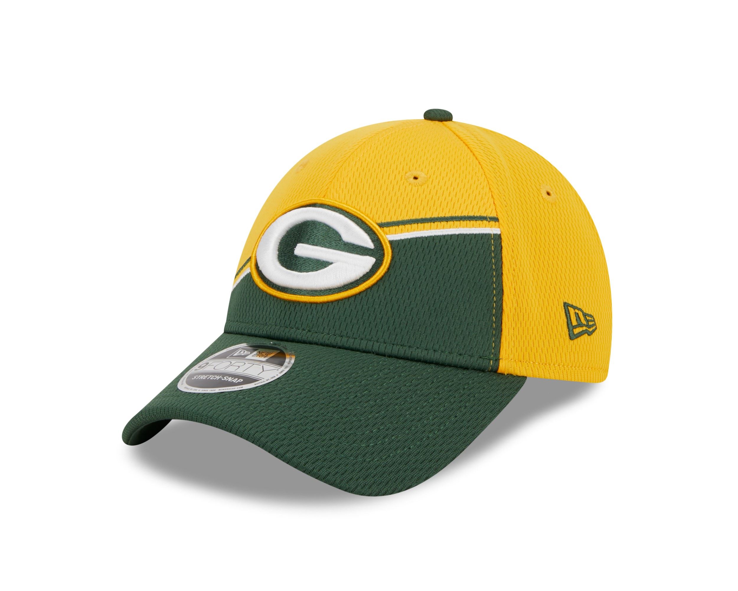 Green Bay Packers NFL 2023 Sideline Yellow Green 9Forty Stretch Snapback Cap New Era