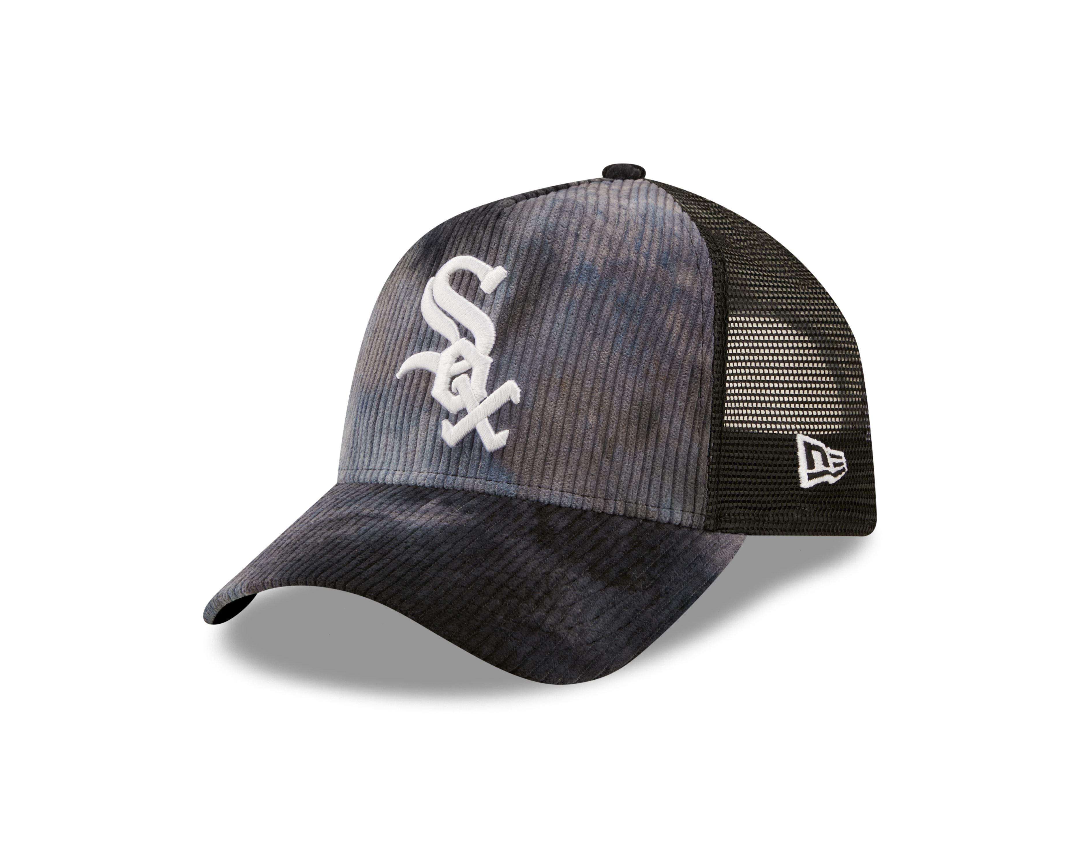 Chicago White Sox MLB Tie Dye Cord Schwarz Verstellbare A-Frame Trucker Cap New Era