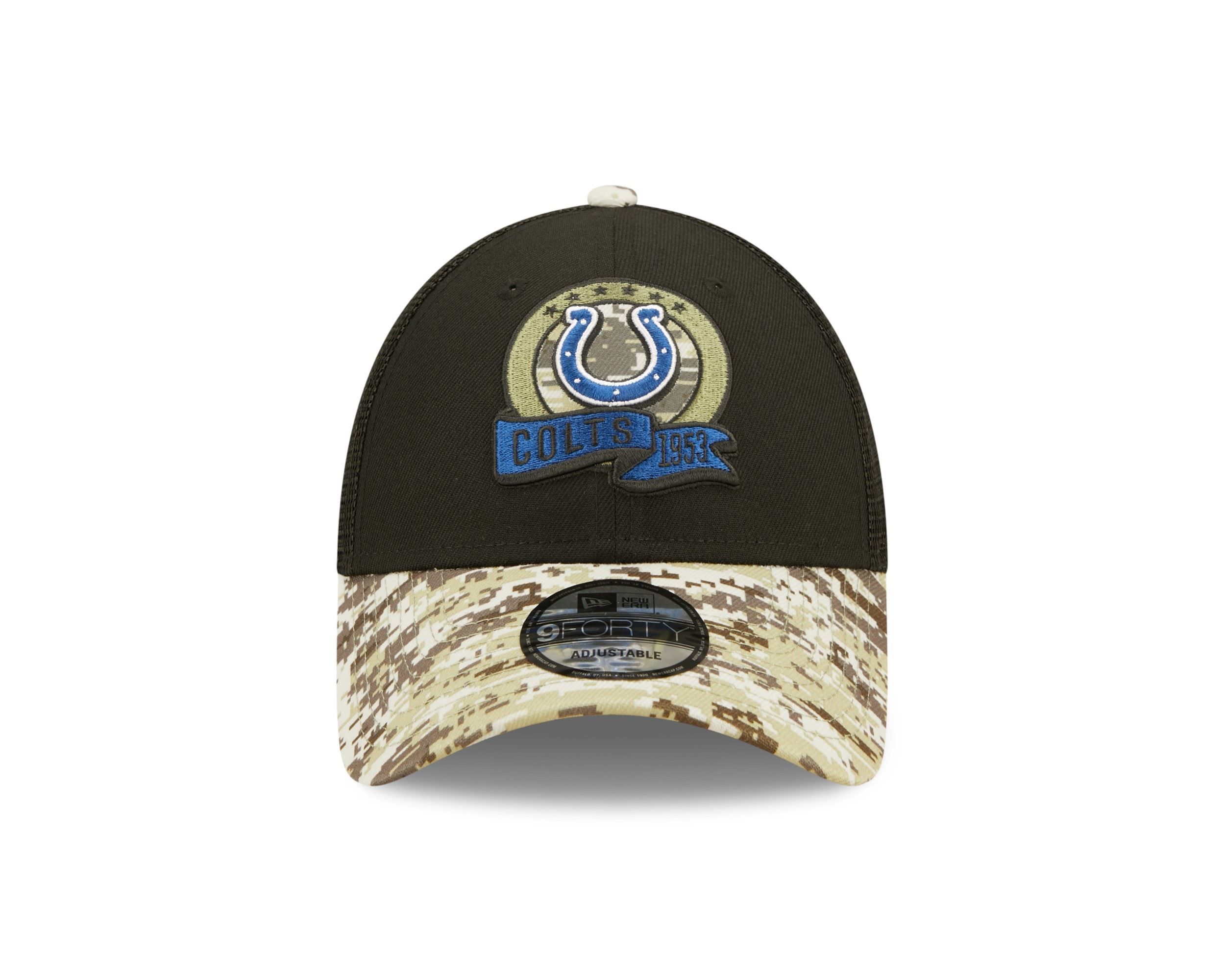Indianapolis Colts NFL Salute to Service 2022 Black 9Forty Snapback Cap New Era