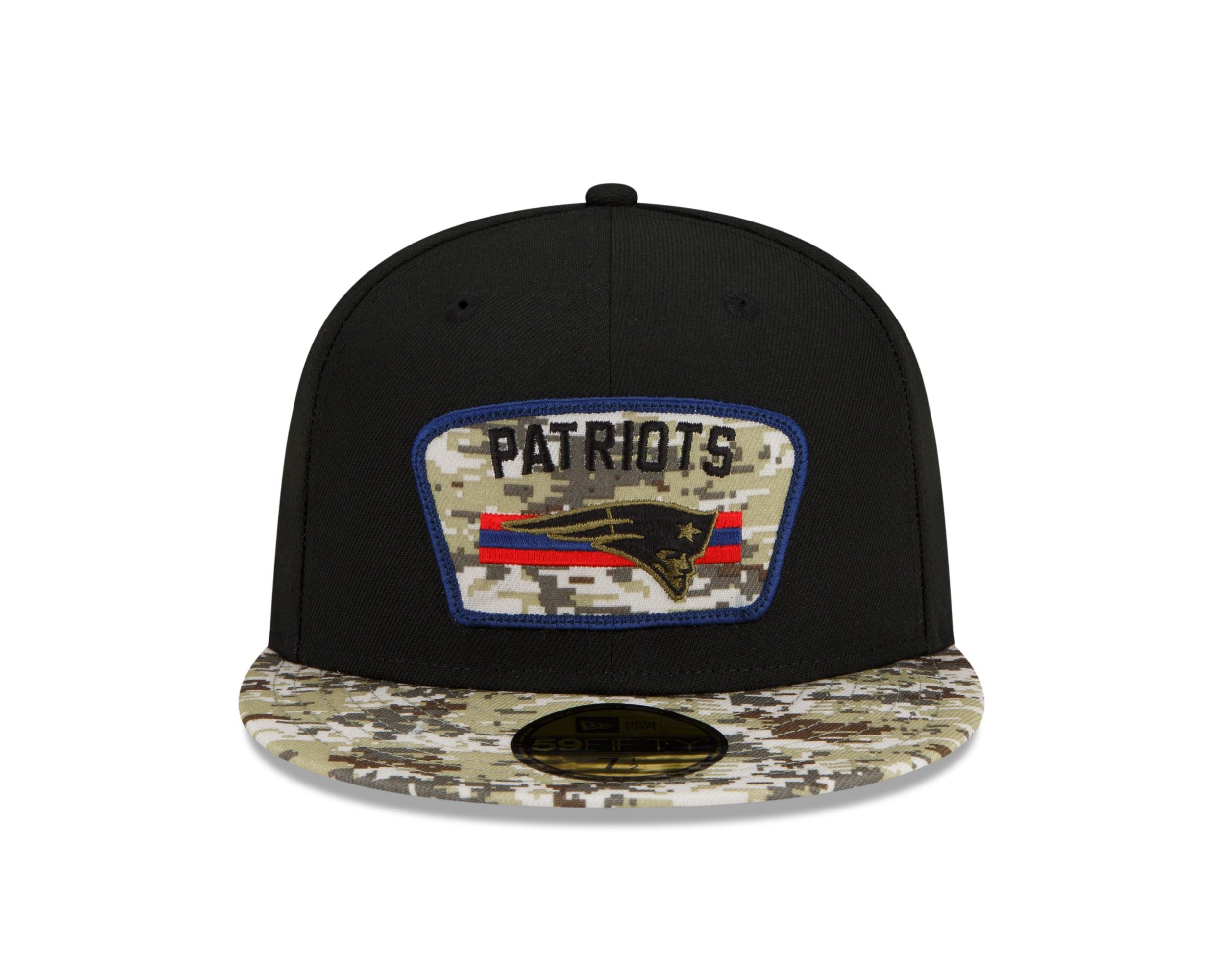 New England Patriots NFL On Field 2021 Salute to Service Black 59Fifty Basecap New Era